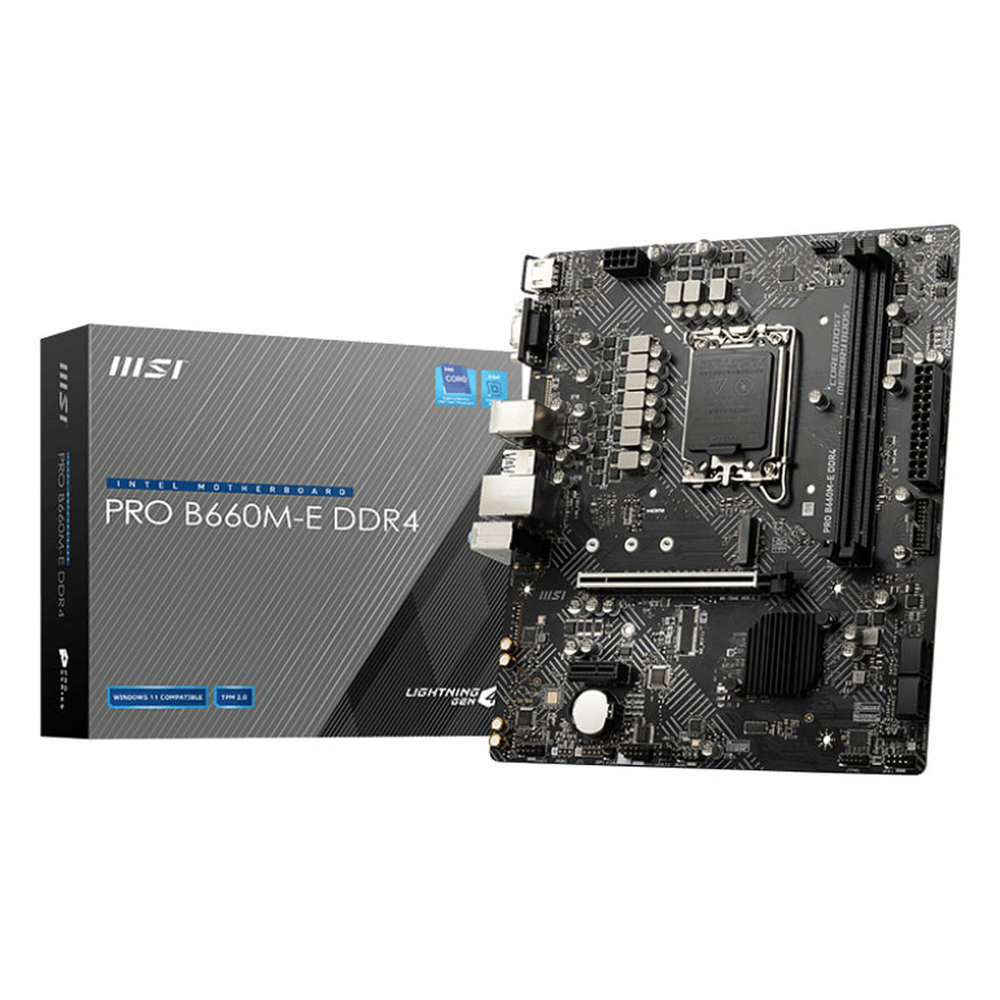 Материнская плата MSI PRO B660M-E DDR4 (PRO B660M-E DDR4) (Socket 1700, Intel B660, Micro-ATX) Б/у