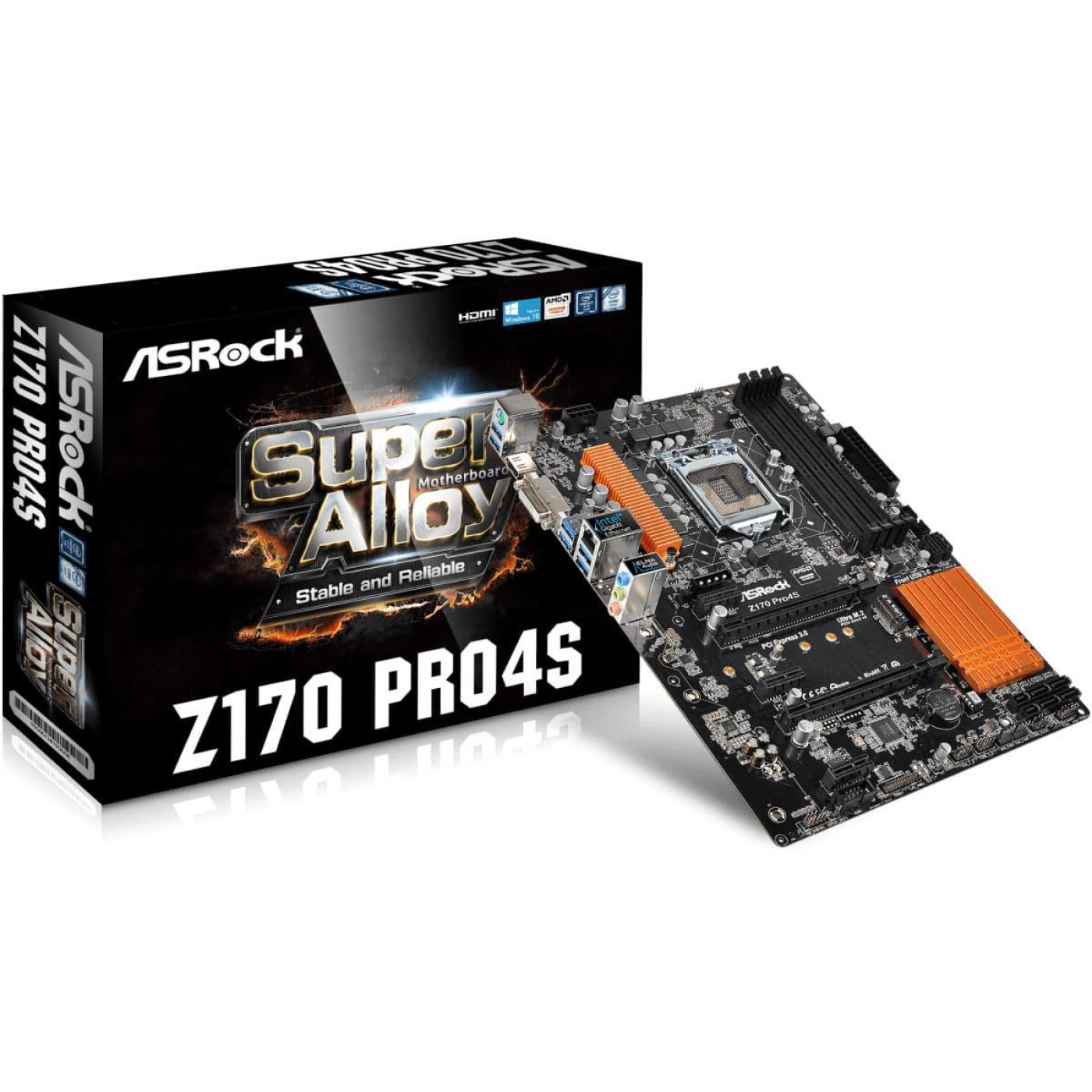 Материнська плата AsRock Z170 Pro4S (Z170 Pro4S) (Socket 1151, Intel Z170, ATX) Б/в,U2