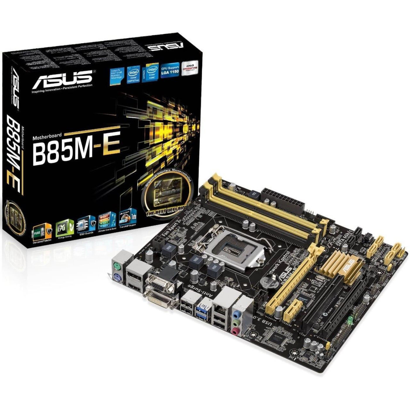 Материнская плата ASUS B85M-E (B85M-E) (s1150, Intel B85, Micro-ATX) Б/у