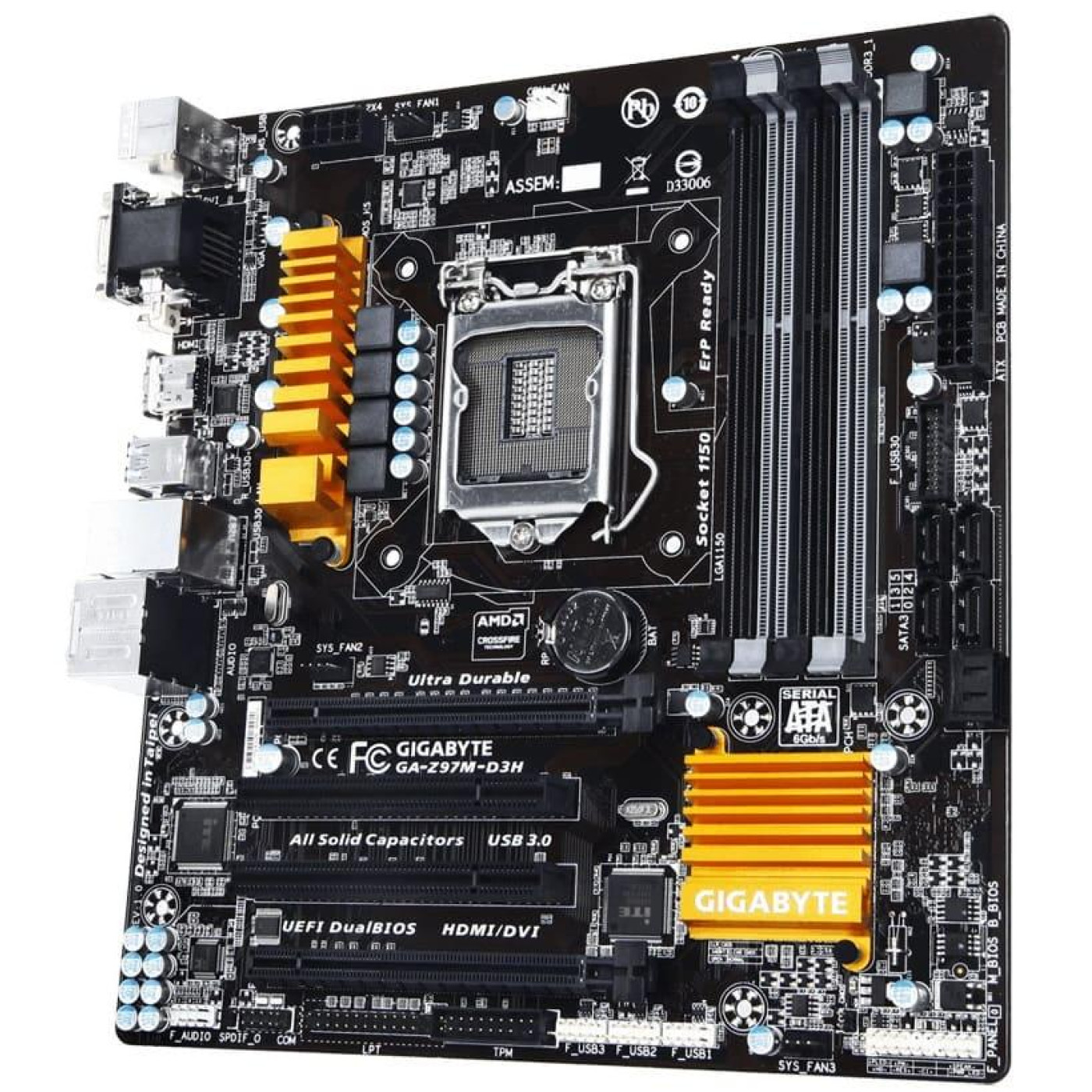 Материнская плата Gigabyte GA-Z97M-D3H (GA-Z97M-D3H) (Socket 1150, Intel Z97, Micro-ATX) Б/у