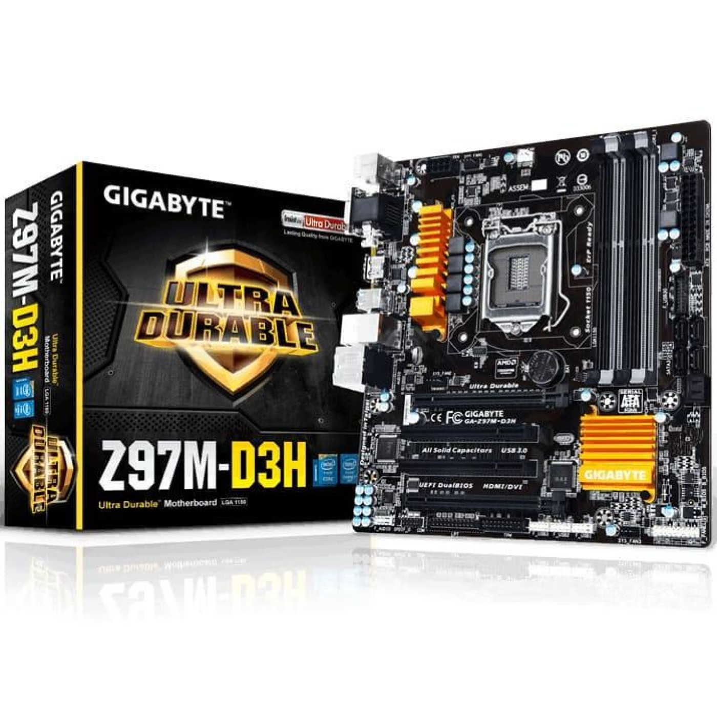 Материнская плата Gigabyte GA-Z97M-D3H (GA-Z97M-D3H) (Socket 1150, Intel Z97, Micro-ATX) Б/у