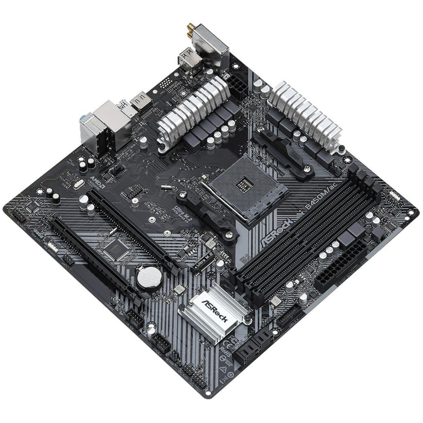 Материнська плата AsRock B450M/AC R2.0 (B450M/AC R2.0) (Socket AM4, AMD B450, Micro-ATX)
