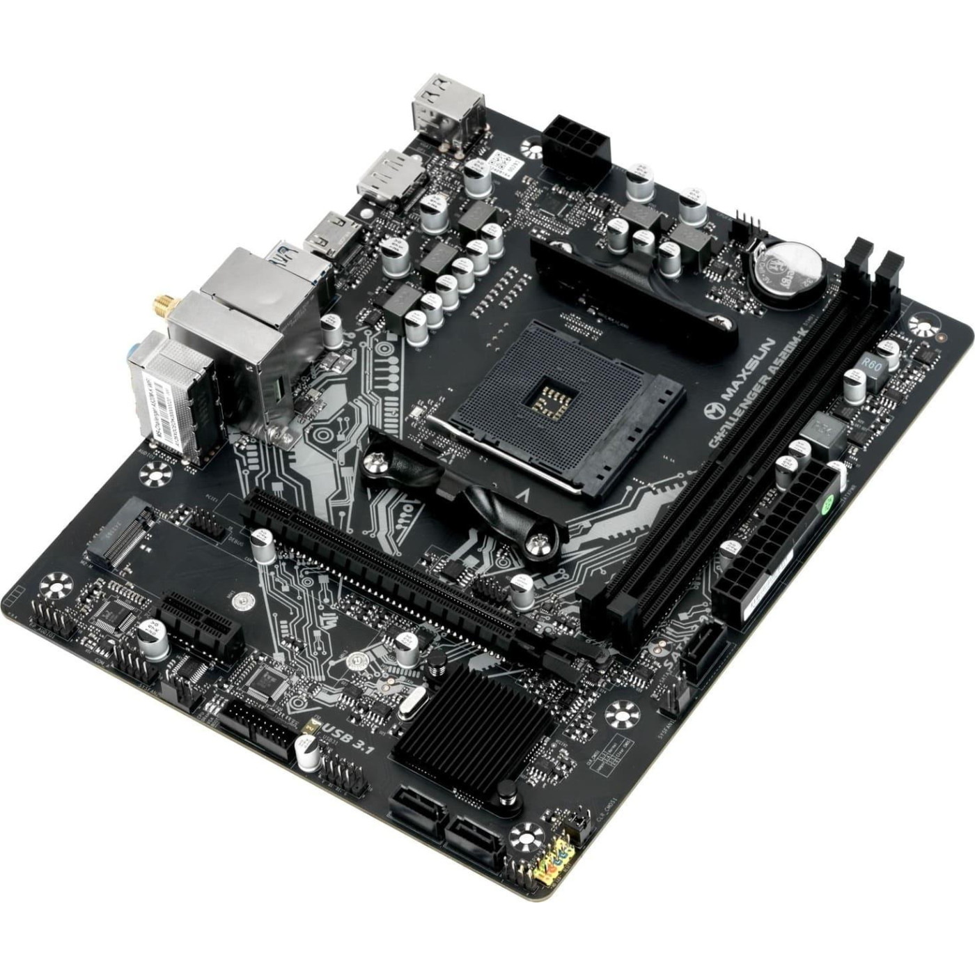 Материнська плата Maxsun Challenger A520M-K WIFI (MS-CHALLENGER A520M-K WIFI) (Socket AM4, AMD A520, Micro-ATX)
