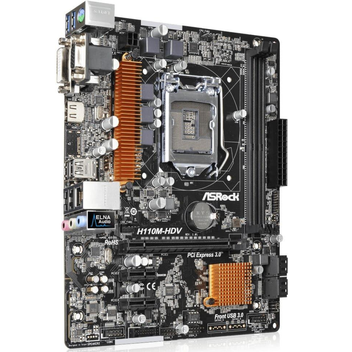 Материнская плата AsRock H110M-HDV rev1.02 (H110M-HDV) (Socket 1151, Intel H110, Micro-ATX) Б/у,U1