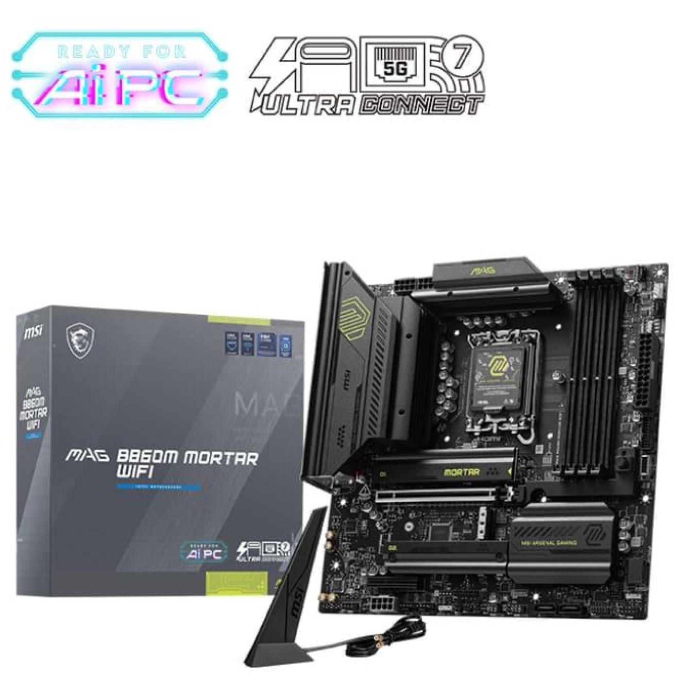 Материнська плата MSI MAG B860M MORTAR WIFI (MAG B860M MORTAR WIFI) (Socket 1851, Intel B860, Micro-ATX)