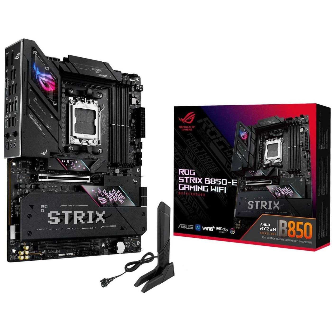 Материнская плата ASUS ROG STRIX B850-E GAMING WIFI (ROG STRIX B850-E GAMING WIFI) (Socket AM5, AMD B850, ATX)