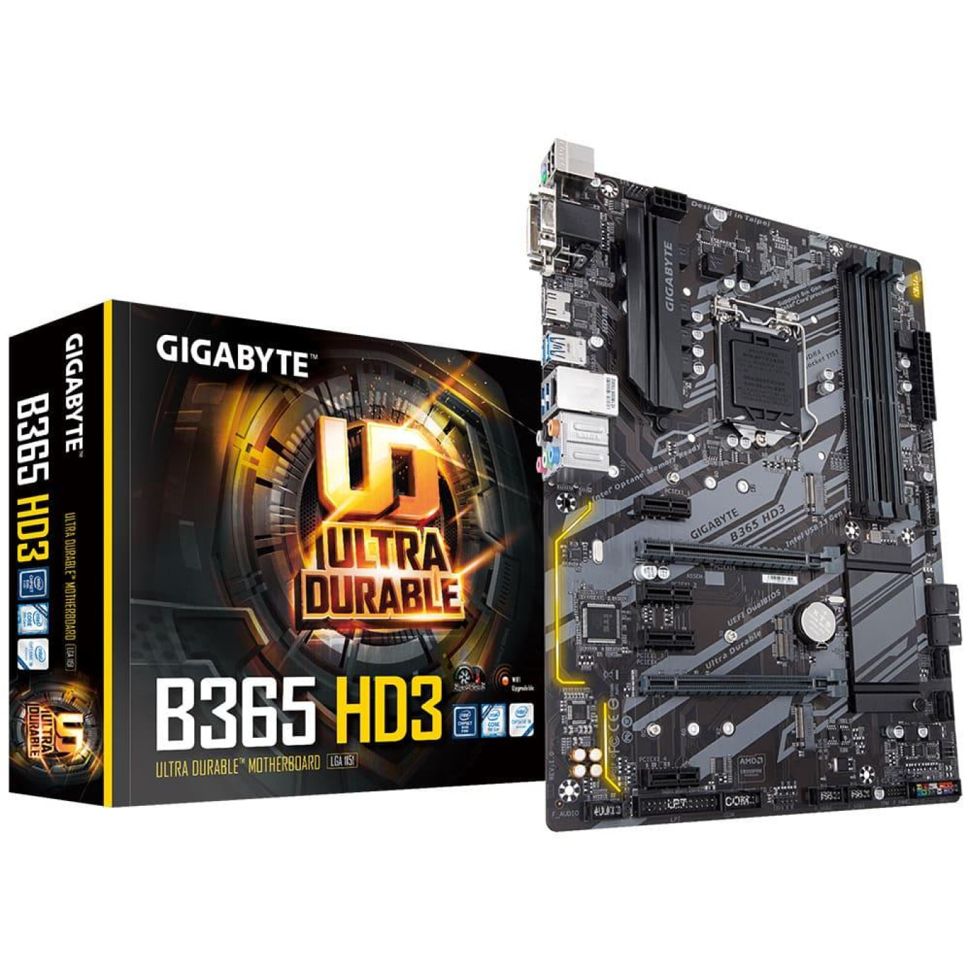 Материнская плата Gigabyte B365 HD3 (B365 HD3) (Socket 1151 v2, Intel B365, ATX) Б/у