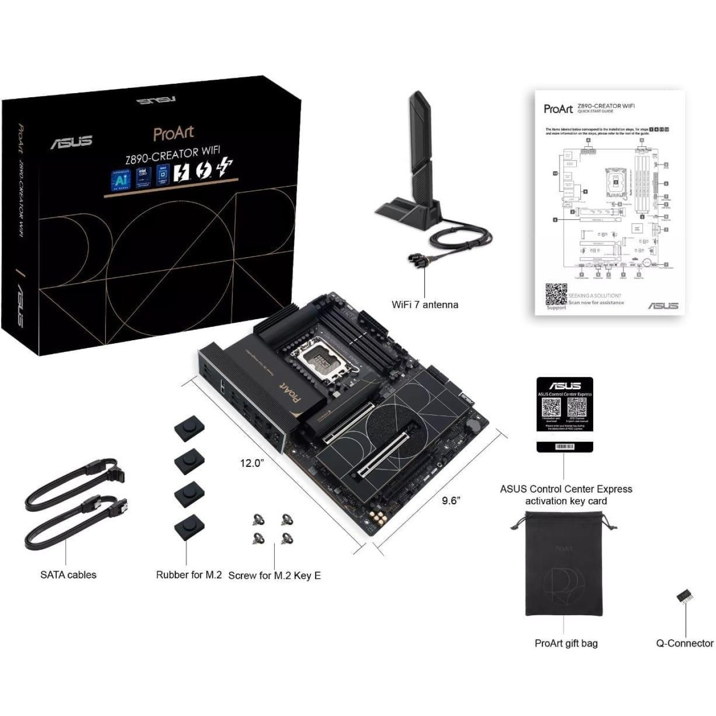 Материнська плата ASUS PROART Z890-CREATOR WIFI (PROART Z890-CREATOR WIFI) (Socket 1851, Intel Z890, ATX)