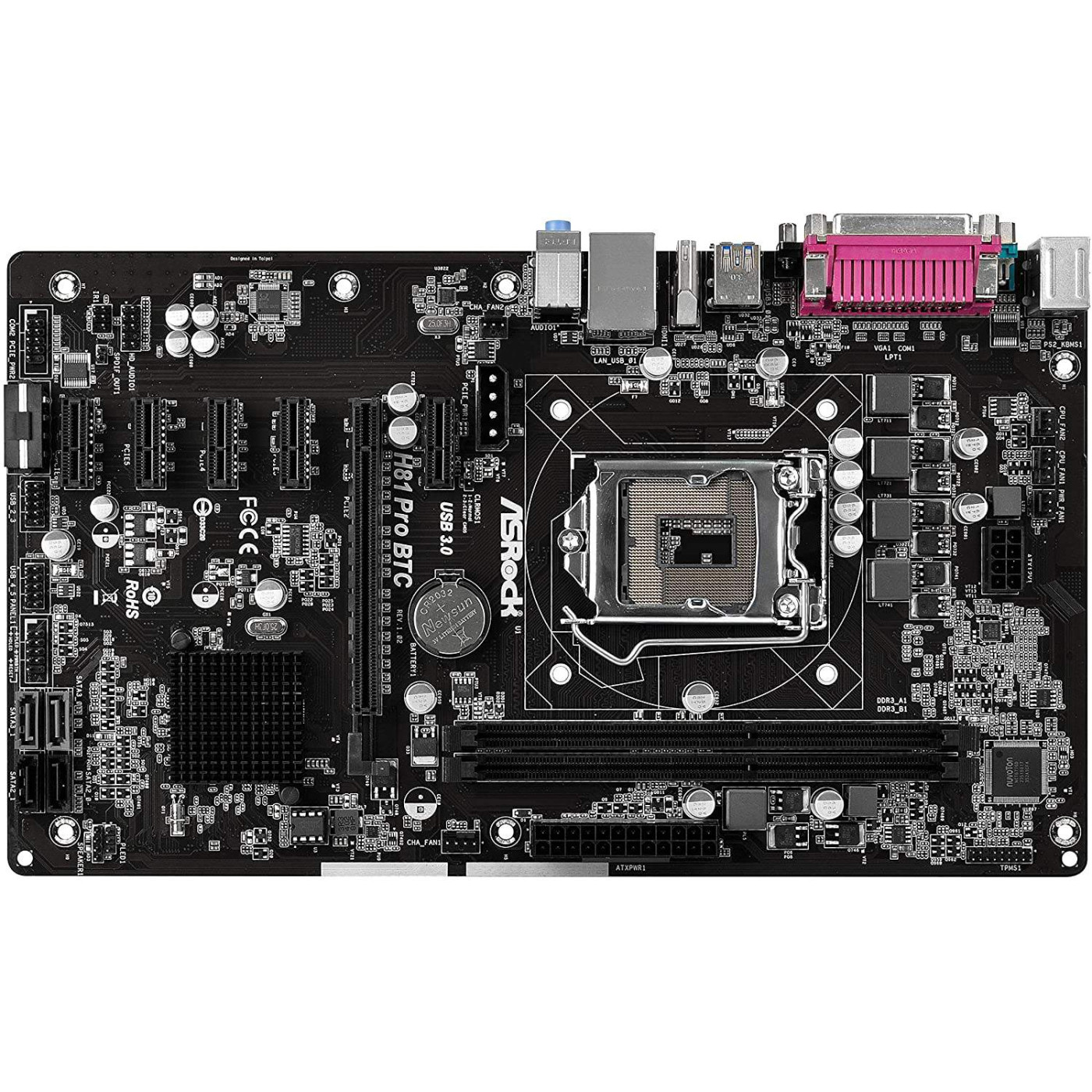 Материнская плата AsRock H81 Pro BTC R2.0 (H81 PRO BTC R2.0) (Socket 1150, Intel H81, ATX)