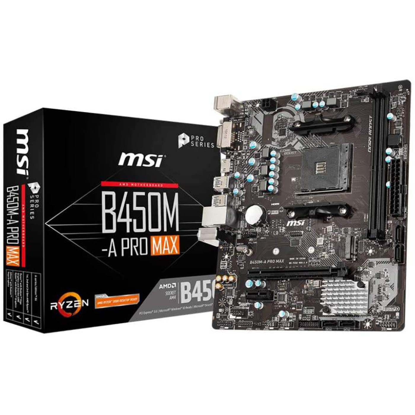 Материнская плата MSI B450M-A Pro Max (B450M-A Pro Max) (Socket AM4, AMD B450, Micro-ATX) Б/у