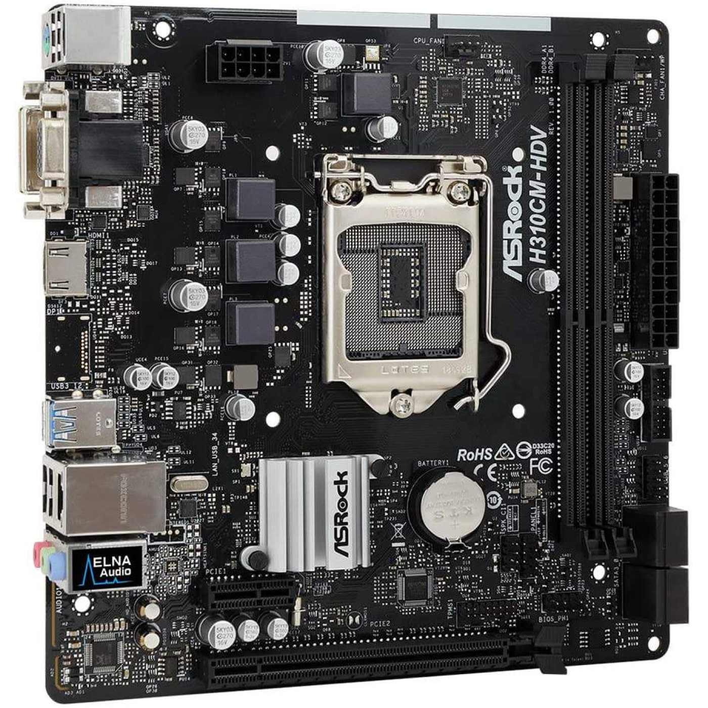 Материнська плата AsRock H310CM-HDV (H310CM-HDV) (Socket 1151 v2, Intel H310, Micro-ATX) Б/в