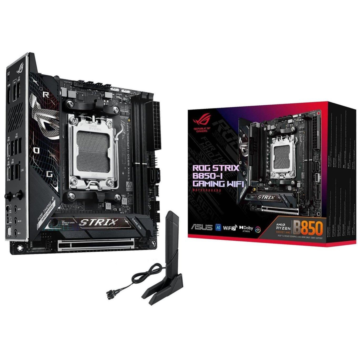 Материнська плата ASUS ROG STRIX B850-I GAMING WIFI (ROG STRIX B850-I GAMING WIFI) (Socket AM5, AMD B850, Mini-ITX)
