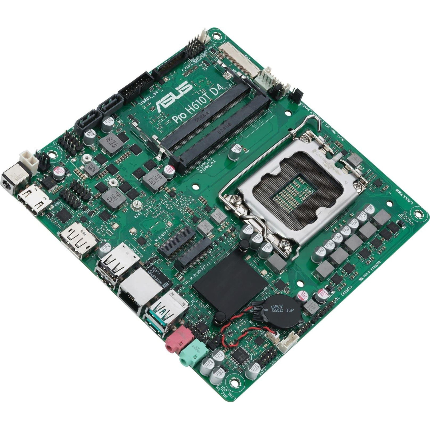 Материнская плата ASUS PRO H610T-CSM (PRO H610T-CSM) (Socket 1700, Intel H610, Mini-ITX)