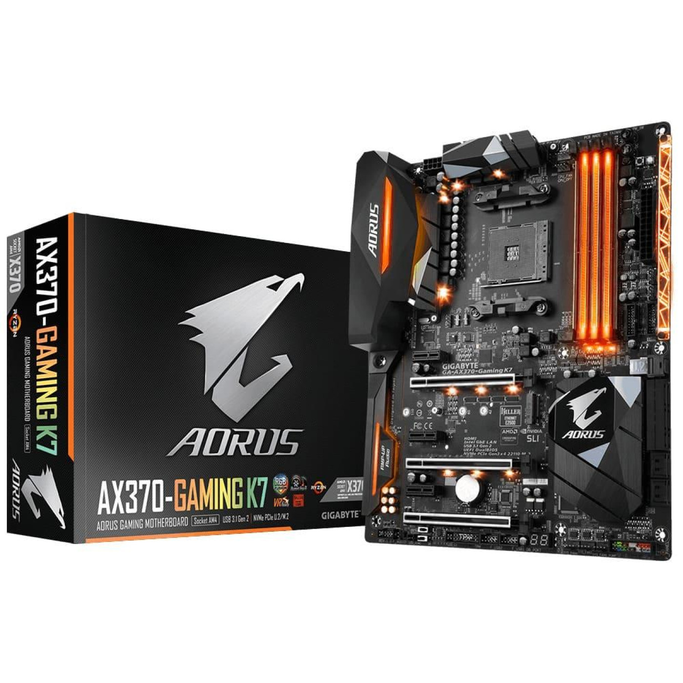 Материнская плата Gigabyte X370 AORUS Gaming K7 (GA-AX370-Gaming K7) (sAM4, AMD X370, ATX) Б/у