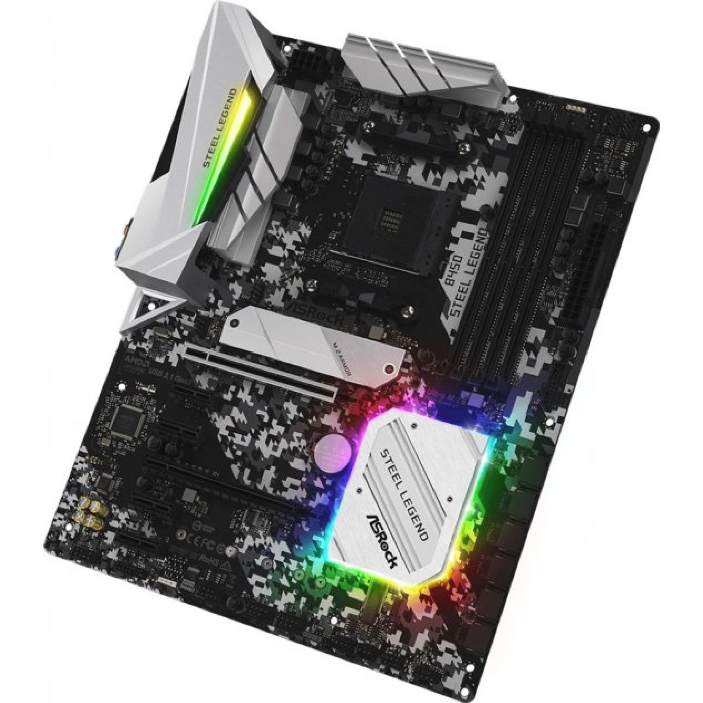 Материнська плата AsRock B450 Steel Legend (B450 STEEL LEGEND) (Socket AM4, AMD B450, ATX) Б/в
