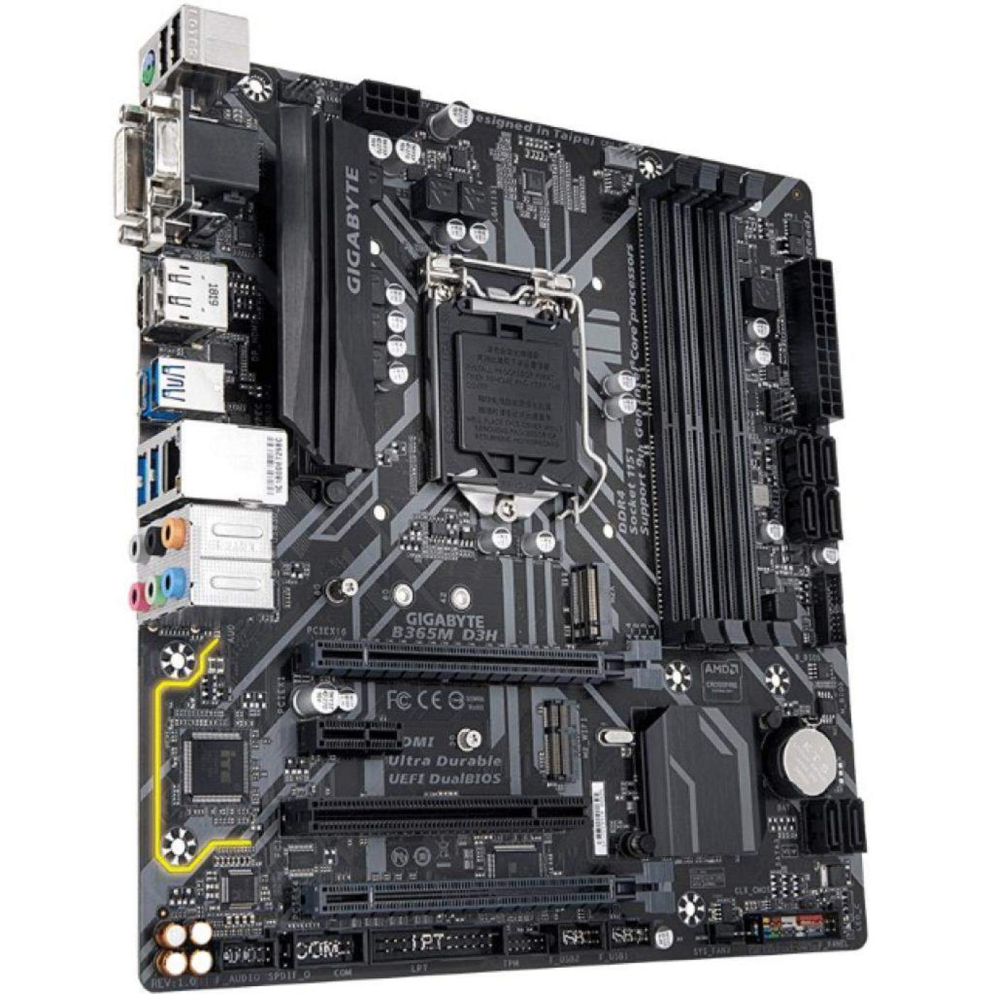 Материнская плата Gigabyte B365M D3H-RD (B365M D3H-RD) (Socket 1151 v2, Intel B365, Micro-ATX) Б/у