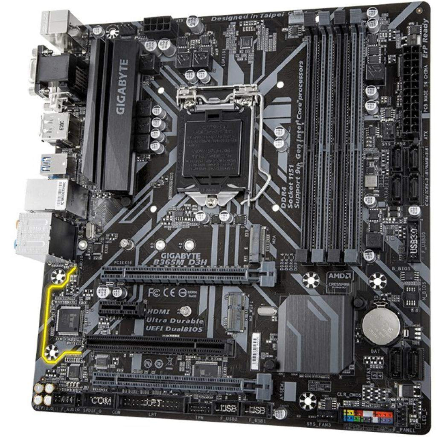 Материнская плата Gigabyte B365M D3H-RD (B365M D3H-RD) (Socket 1151 v2, Intel B365, Micro-ATX) Б/у