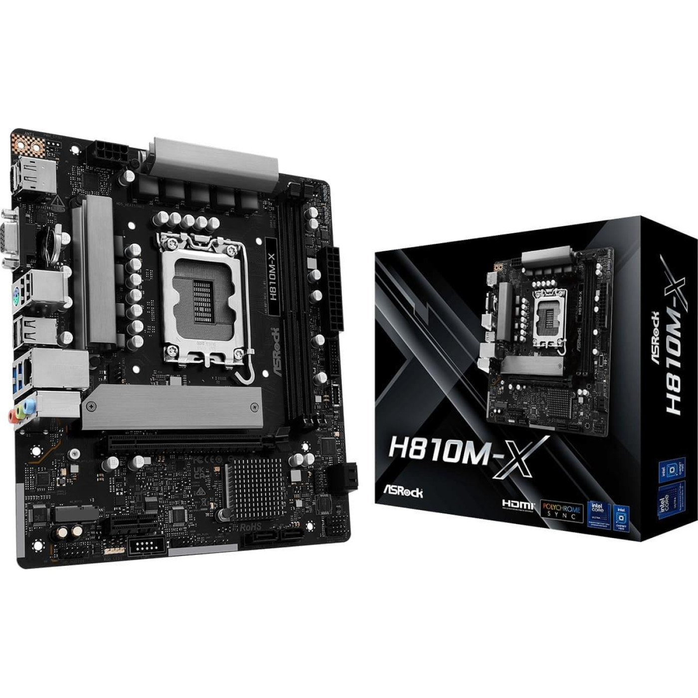 Материнська плата ASRock H810M-X (H810M-X) (Socket 1851, Intel H810, Micro-ATX)