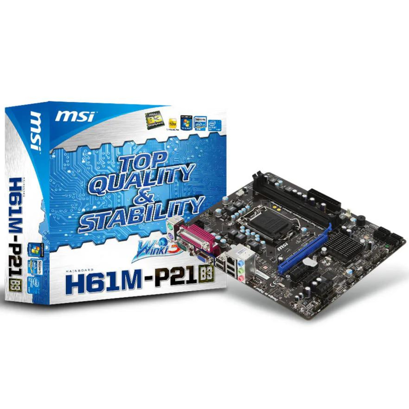 Материнська плата MSI H61M-P21 (B3) ( (Socket 1155, Intel H61, Micro-ATX) Б/в