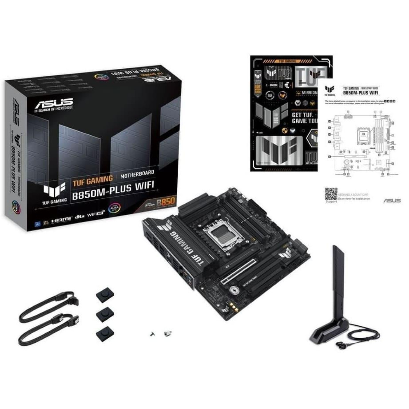 Материнська плата ASUS TUF GAMING B850M-PLUS WIFI (TUF GAMING B850M-PLUS WIFI) (Socket AM5, AMD B850, Micro-ATX) U1