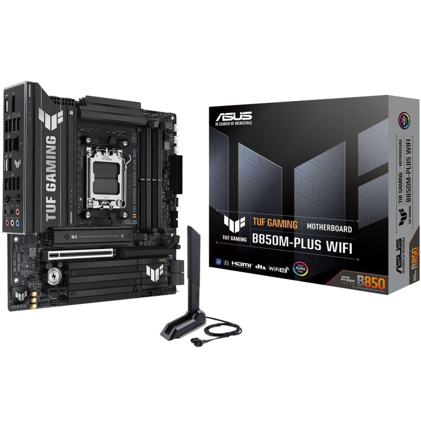 Материнська плата ASUS TUF GAMING B850M-PLUS WIFI (TUF GAMING B850M-PLUS WIFI) (Socket AM5, AMD B850, Micro-ATX) U1