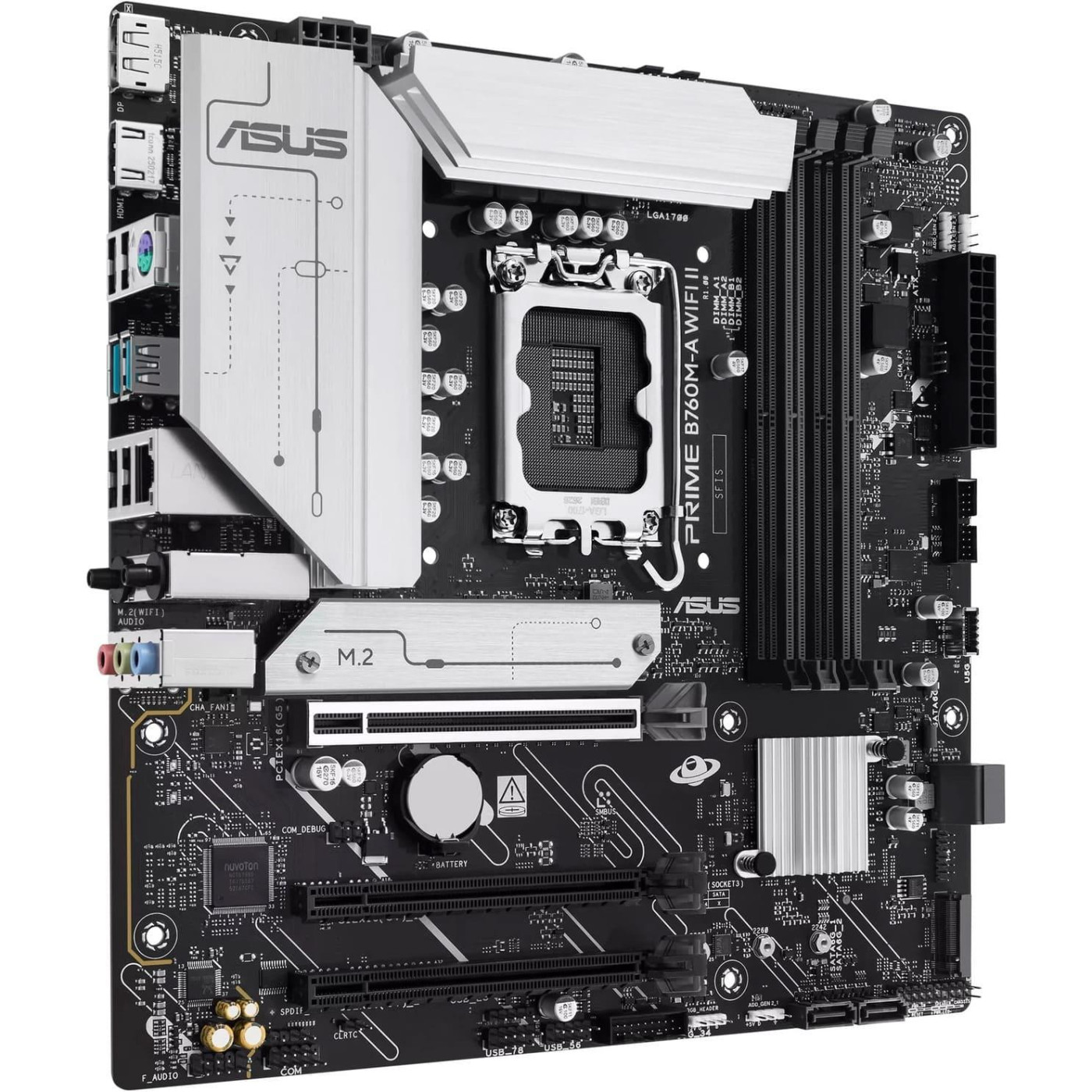 Материнская плата ASUS PRIME B760M-A WIFI II (PRIME B760M-A WIFI II) (Socket 1700, Intel B760, Micro-ATX)