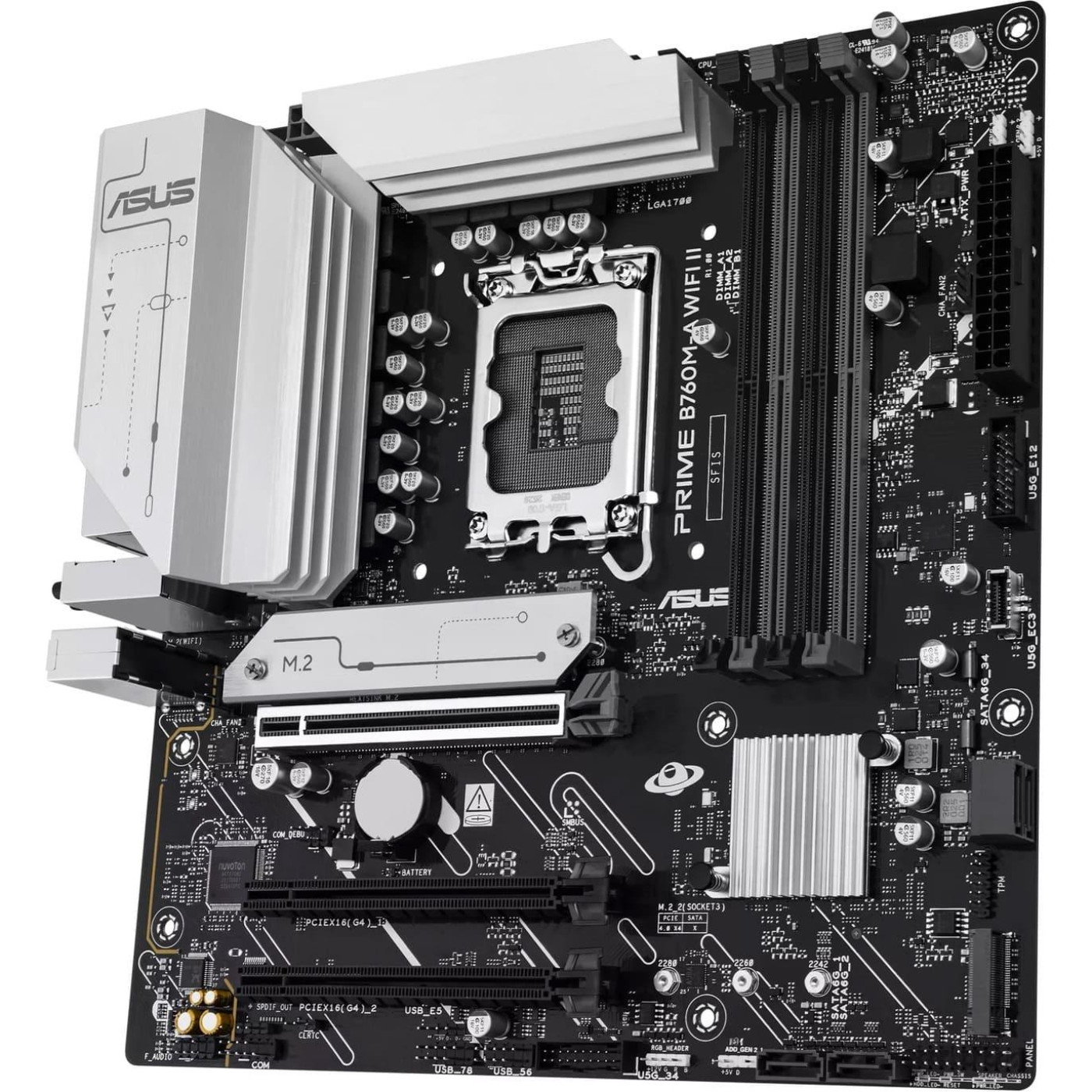 Материнская плата ASUS PRIME B760M-A WIFI II (PRIME B760M-A WIFI II) (Socket 1700, Intel B760, Micro-ATX)