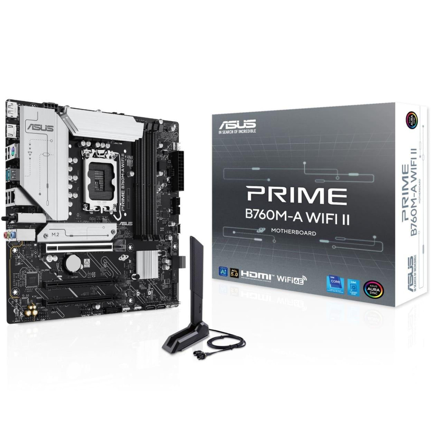 Материнская плата ASUS PRIME B760M-A WIFI II (PRIME B760M-A WIFI II) (Socket 1700, Intel B760, Micro-ATX)