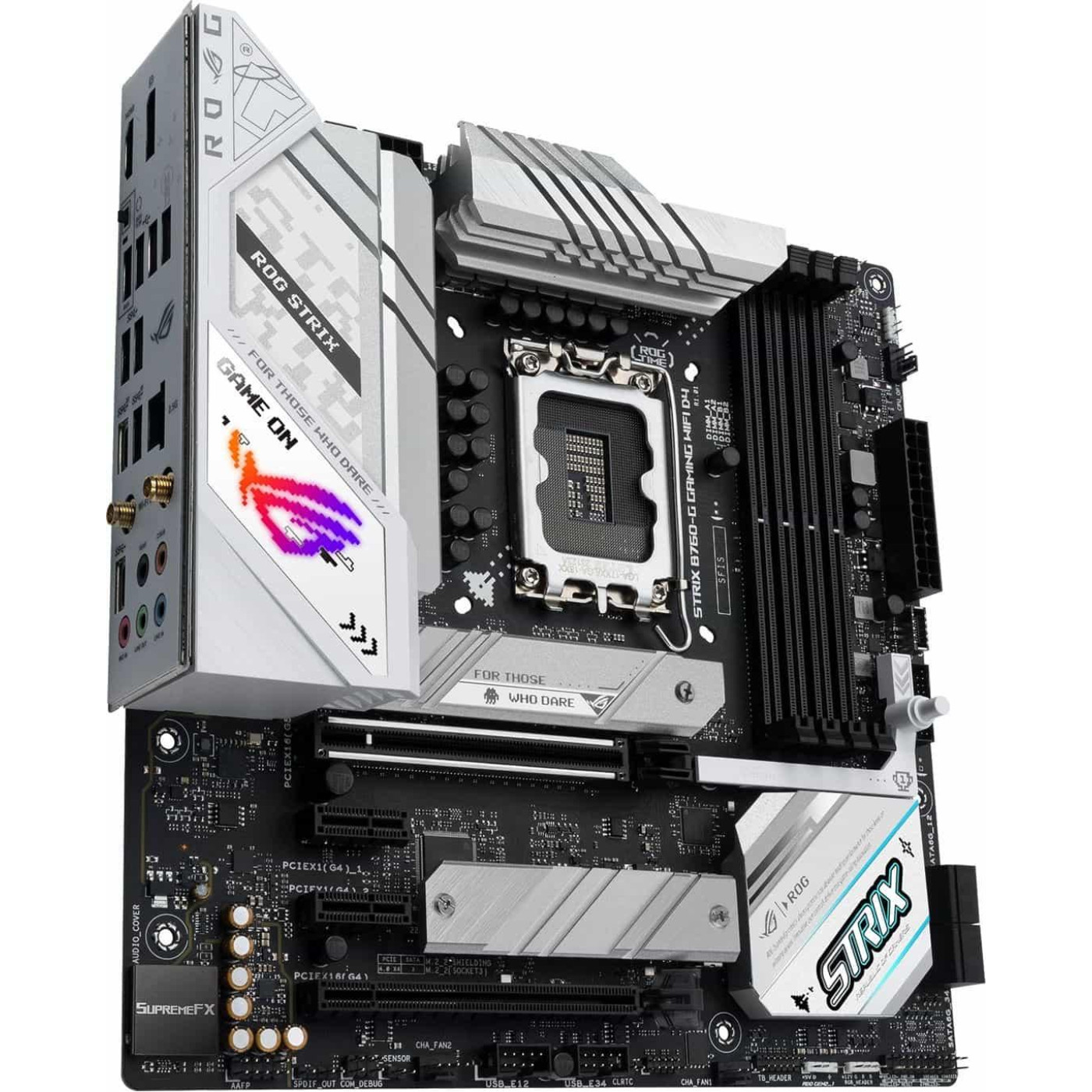Материнська плата ASUS ROG STRIX B760-G GAMING WIFI (ROG STRIX B760-G GAMING WIFI) (Socket 1700, Intel B760, Micro-ATX) Б/в
