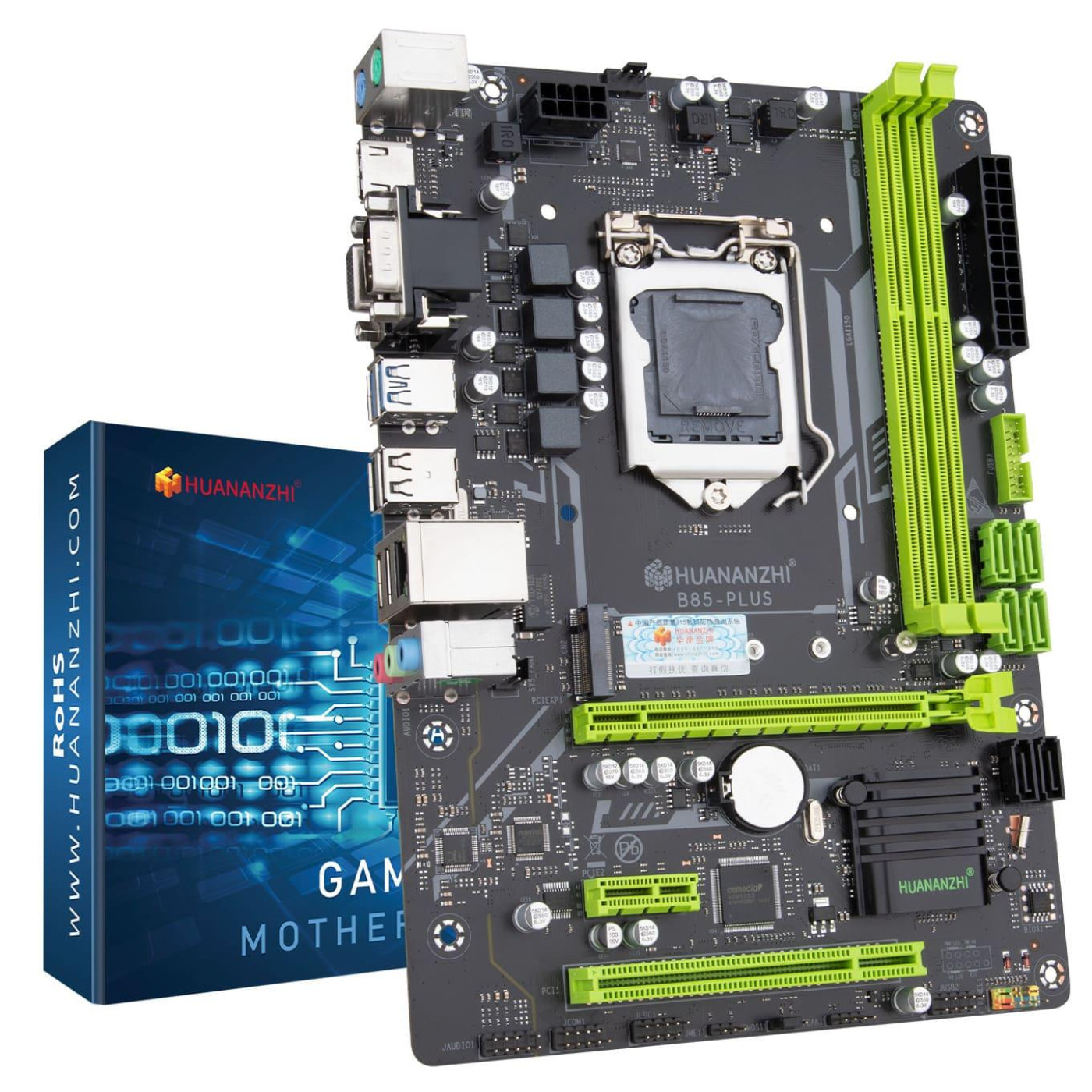 Материнська плата Huananzhi B85 PLUS (B85 PLUS) (Socket 1150, Intel B85, Micro-ATX)