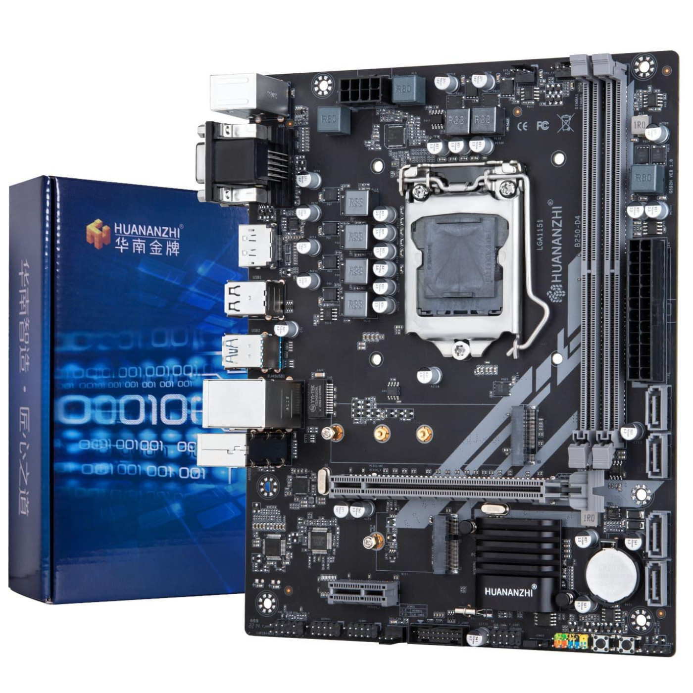 Материнська плата Huananzhi B250-D4 (B250-D4) (Socket 1151, Intel B250, Micro-ATX)