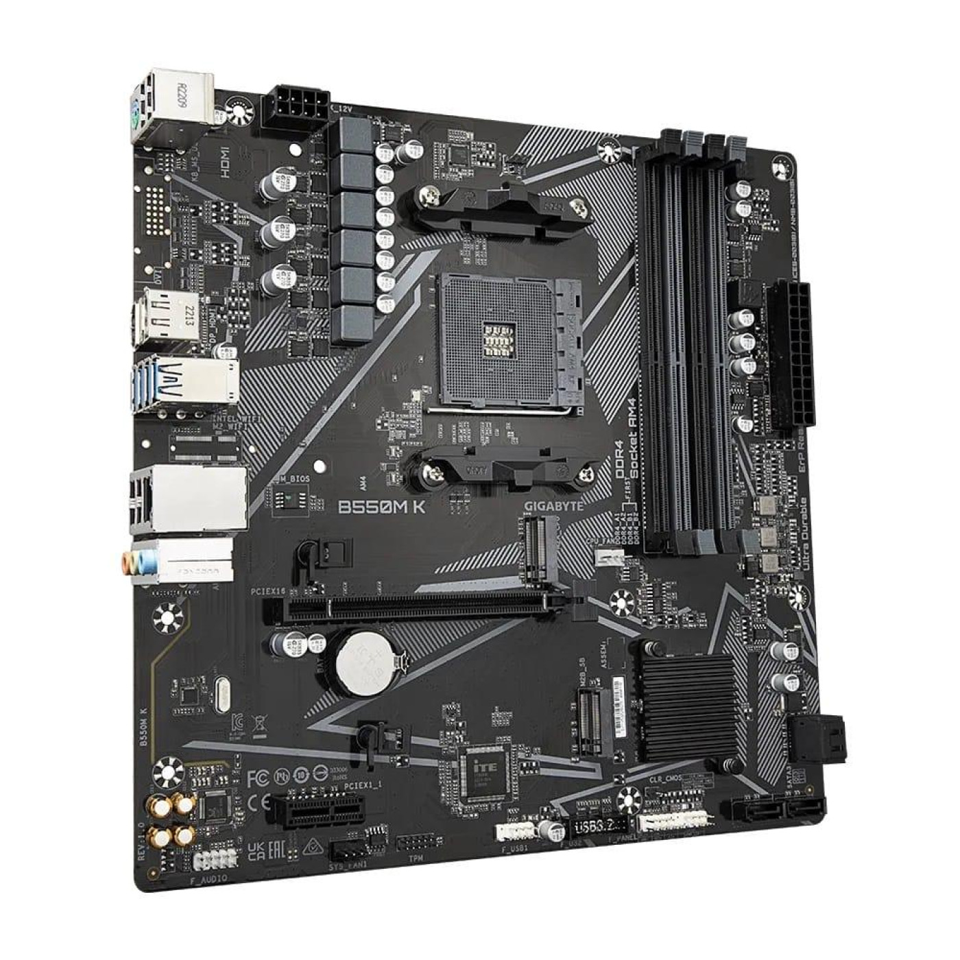 Материнська плата Gigabyte B550M K (B550M K) (Socket AM4, AMD B550, Micro-ATX)
