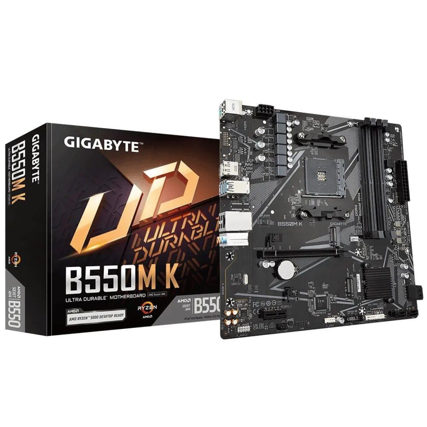 Материнська плата Gigabyte B550M K (B550M K) (Socket AM4, AMD B550, Micro-ATX)