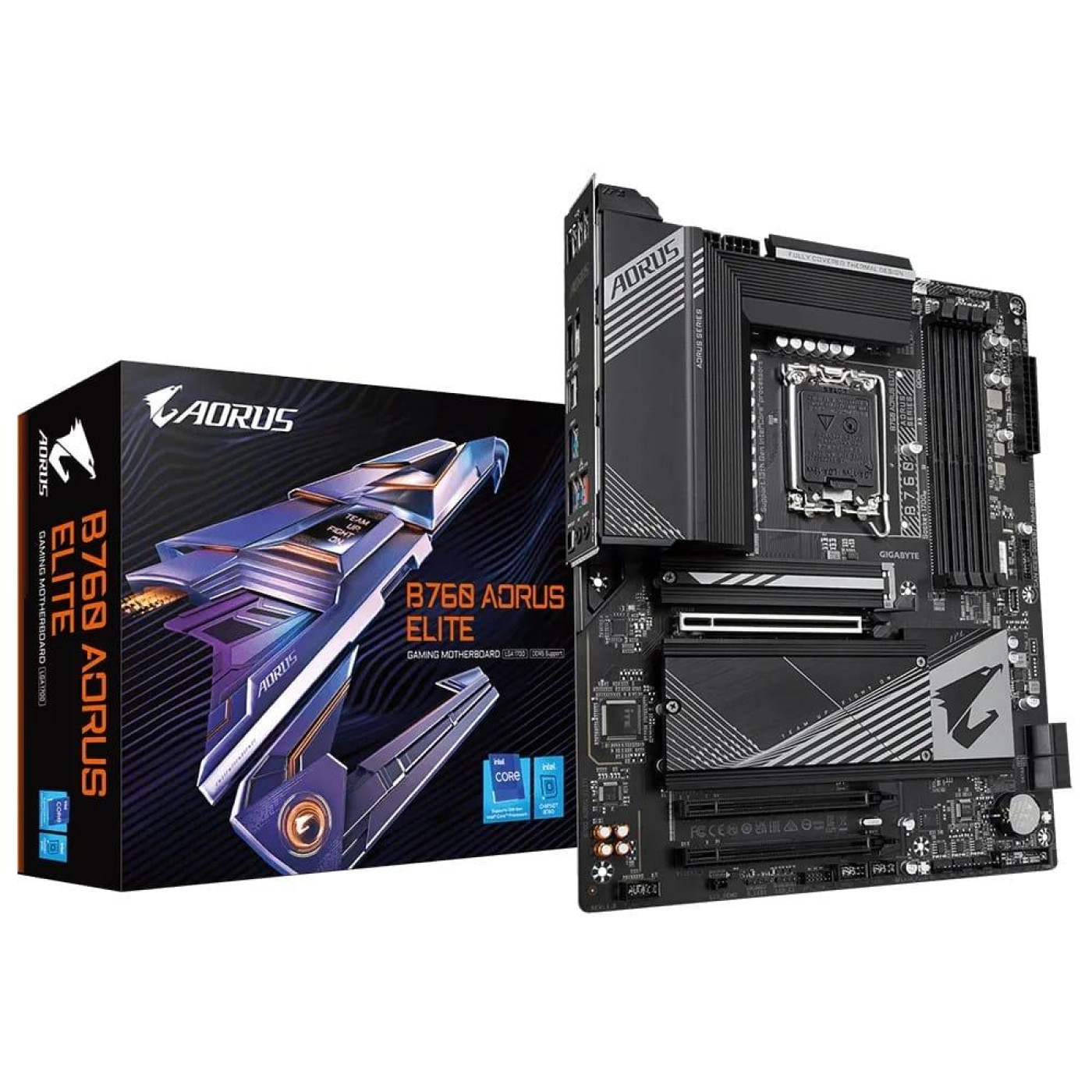 Материнська плата Gigabyte B760 AORUS ELITE (B760 AORUS ELITE) (Socket 1700, Intel B760, ATX) Б/в