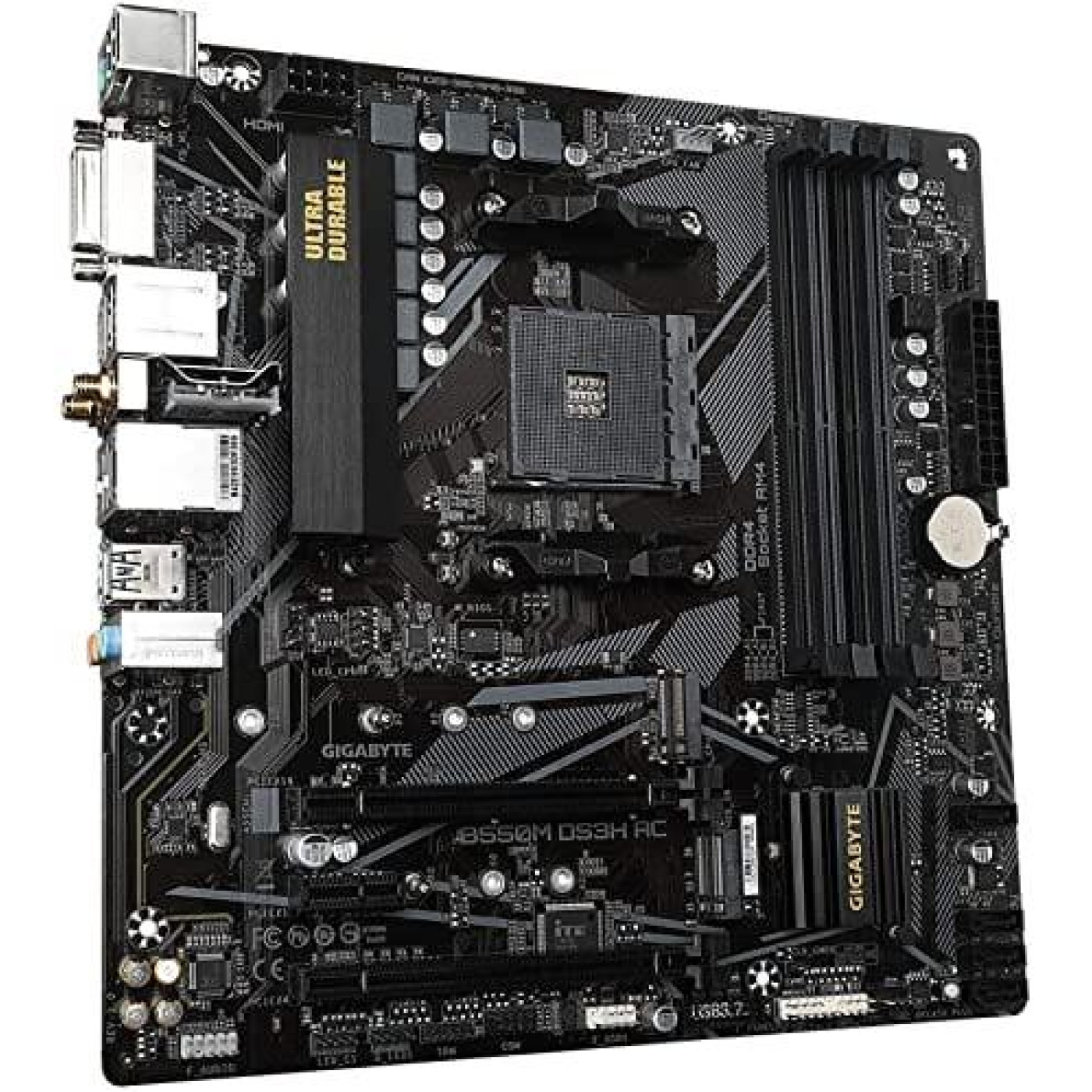 Материнська плата Gigabyte B550M DS3H AC (B550M DS3H AC) (Socket AM4, AMD B550, Micro-ATX)
