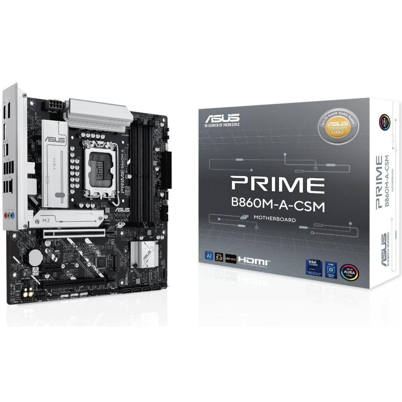 Материнская плата ASUS PRIME B860M-A-CSM (PRIME B860M-A-CSM) (Socket 1851, Intel B860, Micro-ATX)