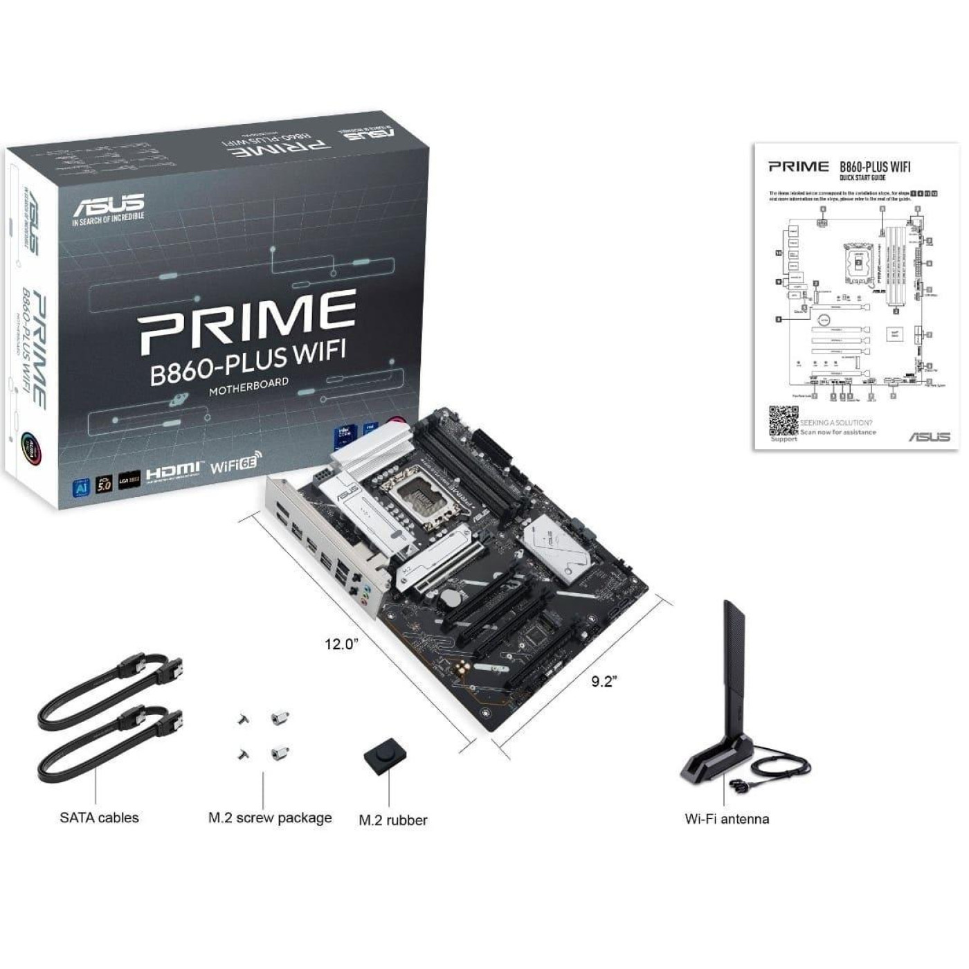 Материнская плата ASUS PRIME B860-PLUS WIFI (PRIME B860-PLUS WIFI) (Socket 1851, Intel B860, ATX)