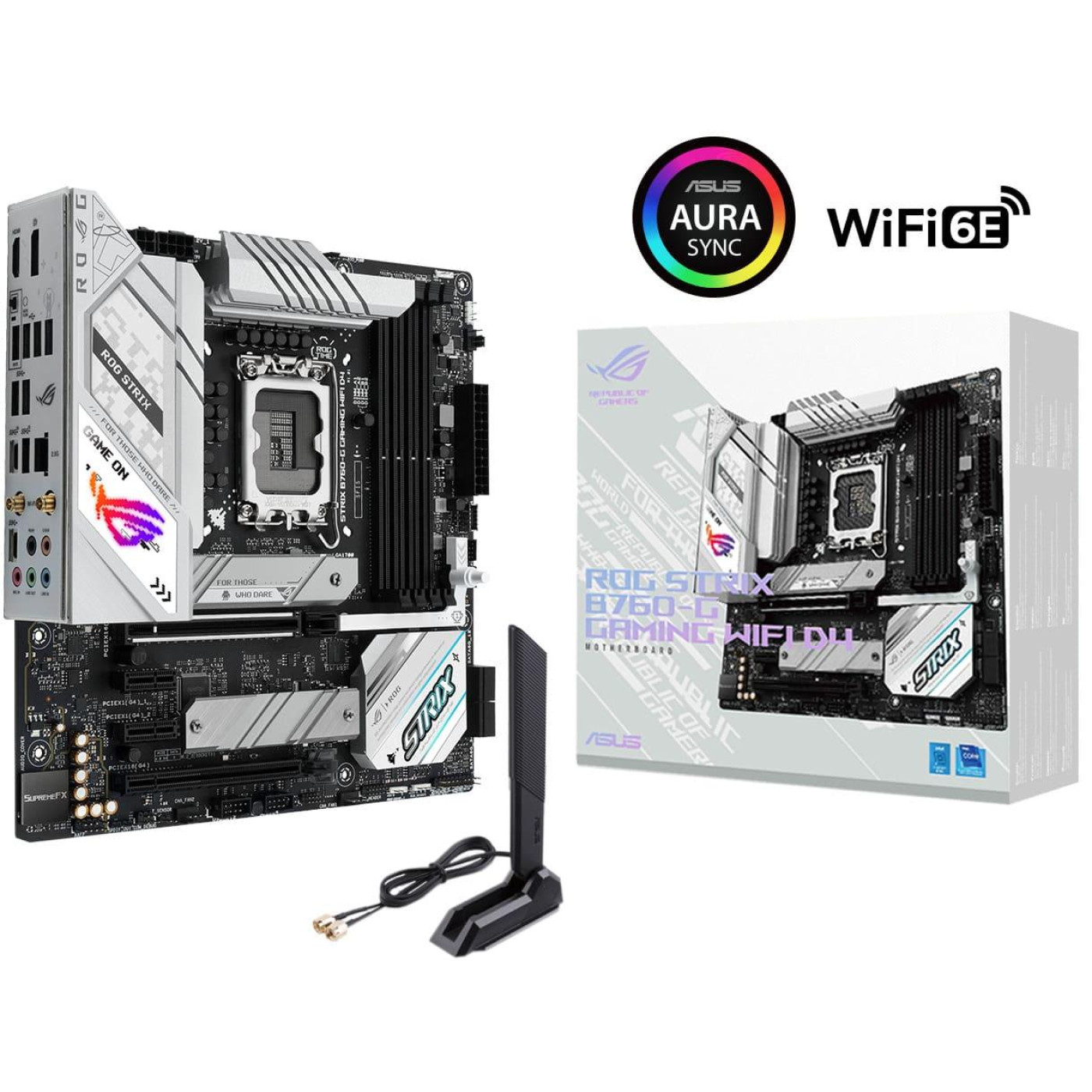 Материнська плата ASUS ROG STRIX B760-G GAMING WIFI D4 (ROG STRIX B760-G GAMING WIFI D4) (Socket 1700, Intel B760, Micro-ATX)