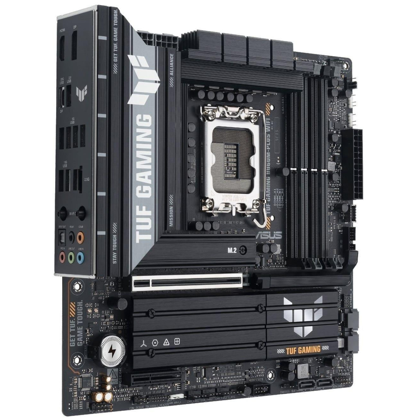 Материнская плата ASUS TUF GAMING B860M-PLUS WIFI (TUF GAMING B860M-PLUS WIFI) (Socket 1851, Intel B860, Micro-ATX)