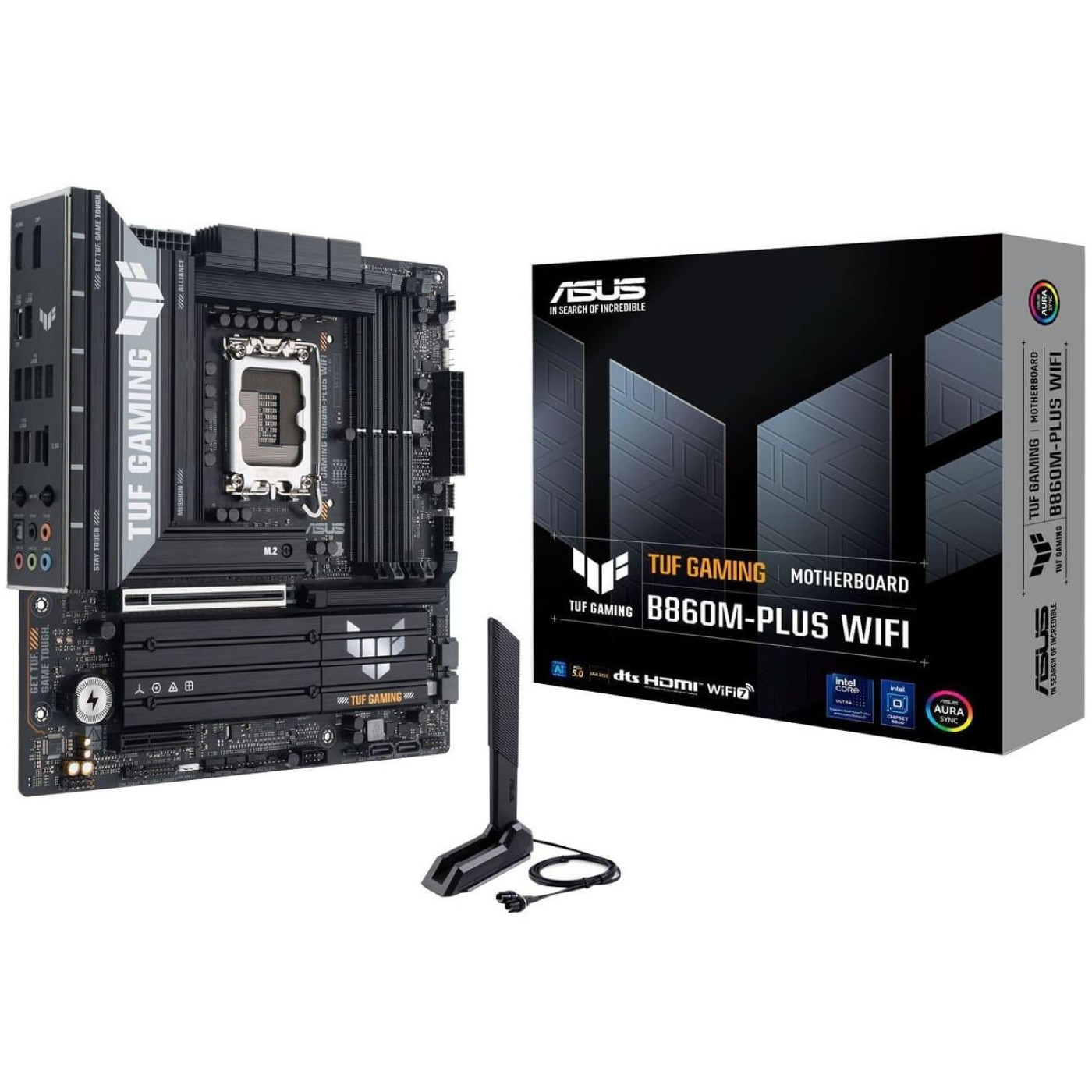 Материнская плата ASUS TUF GAMING B860M-PLUS WIFI (TUF GAMING B860M-PLUS WIFI) (Socket 1851, Intel B860, Micro-ATX)