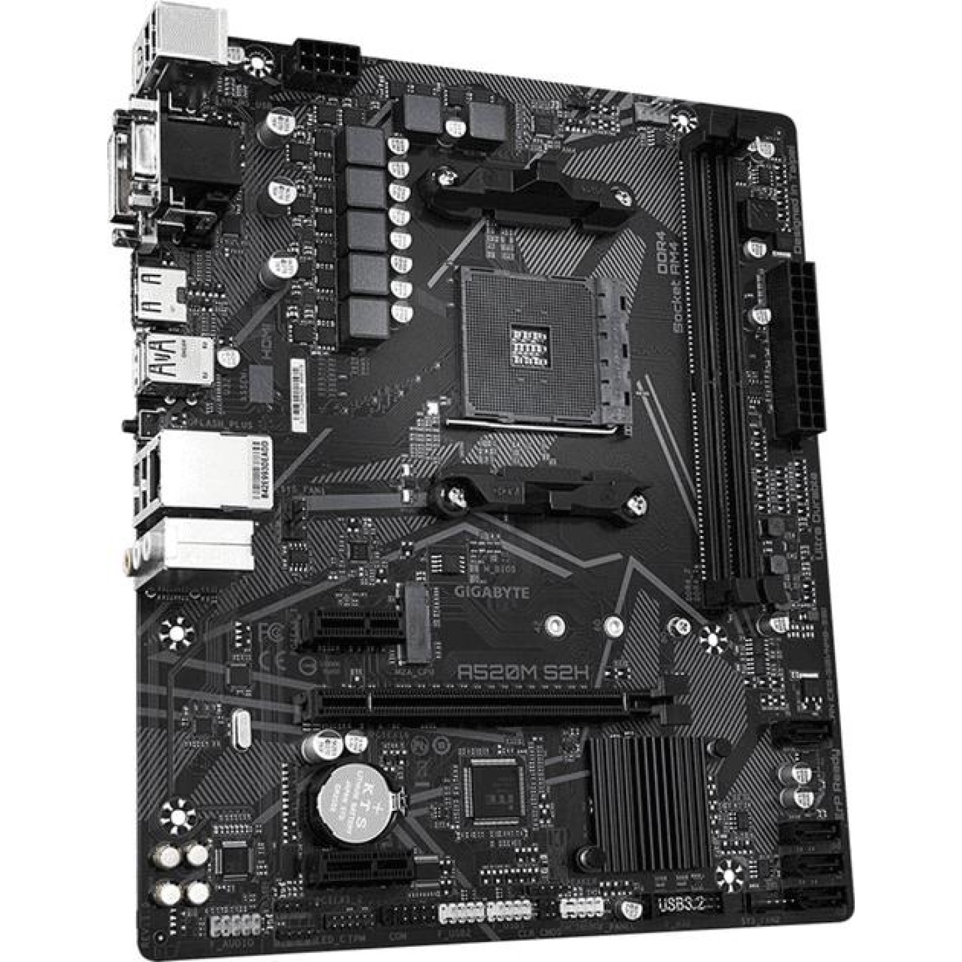 Материнська плата Gigabyte A520M S2H (A520M S2H) (Socket AM4, AMD A520, Micro-ATX)