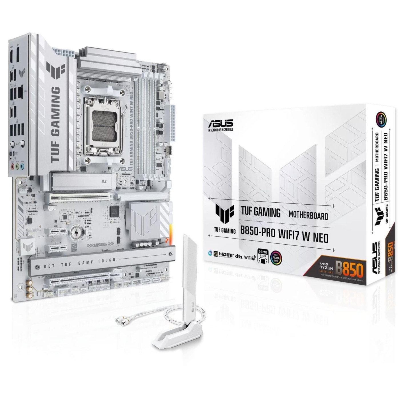 Материнская плата ASUS TUF GAMING B850-PRO WIFI7 W NEO WHITE (TUF GAMING B850-PRO WIFI7 W NEO) (Socket AM5, AMD B850, ATX)