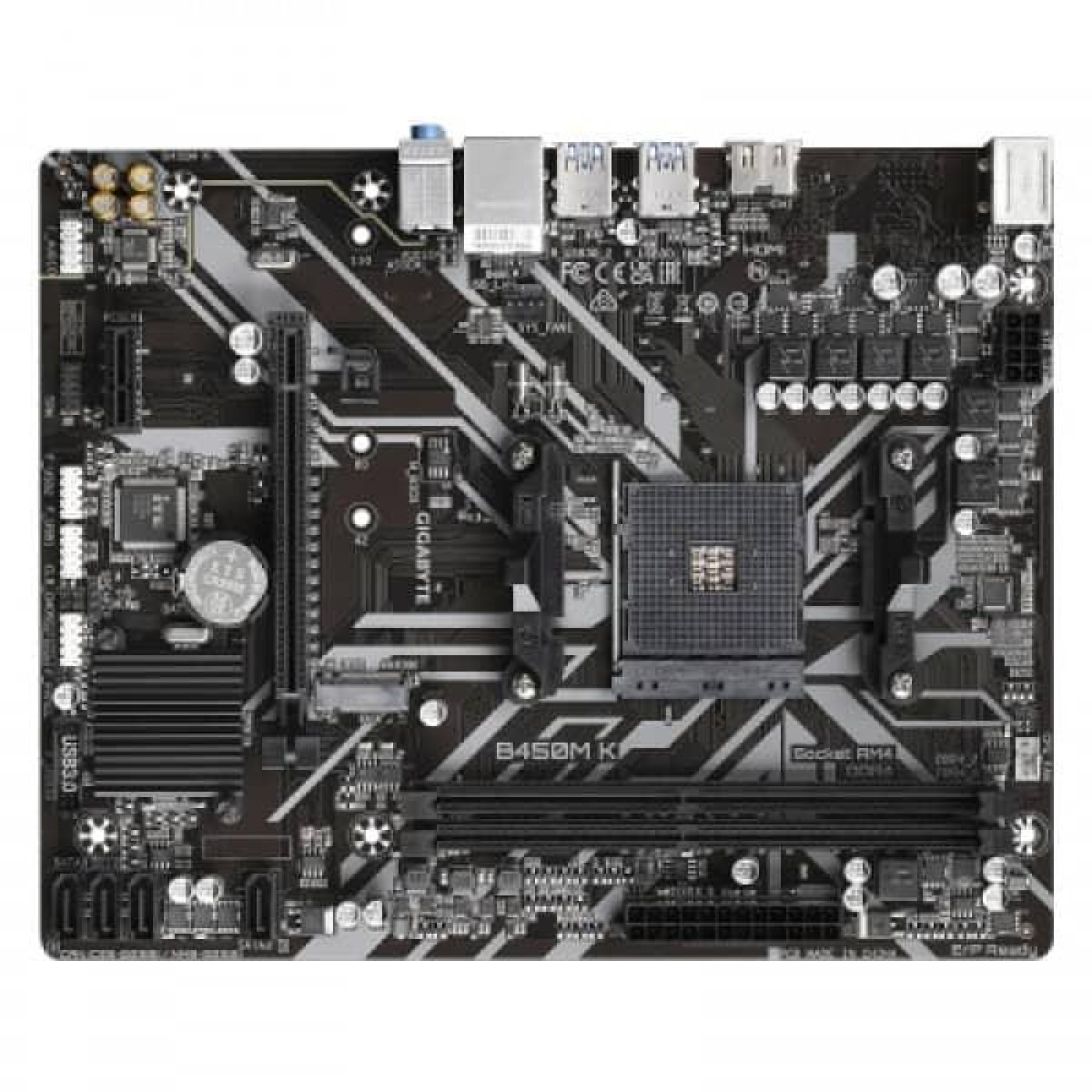 Материнська плата Gigabyte B450M K (B450M K) (Socket AM4, AMD B450, Micro-ATX) Б/в