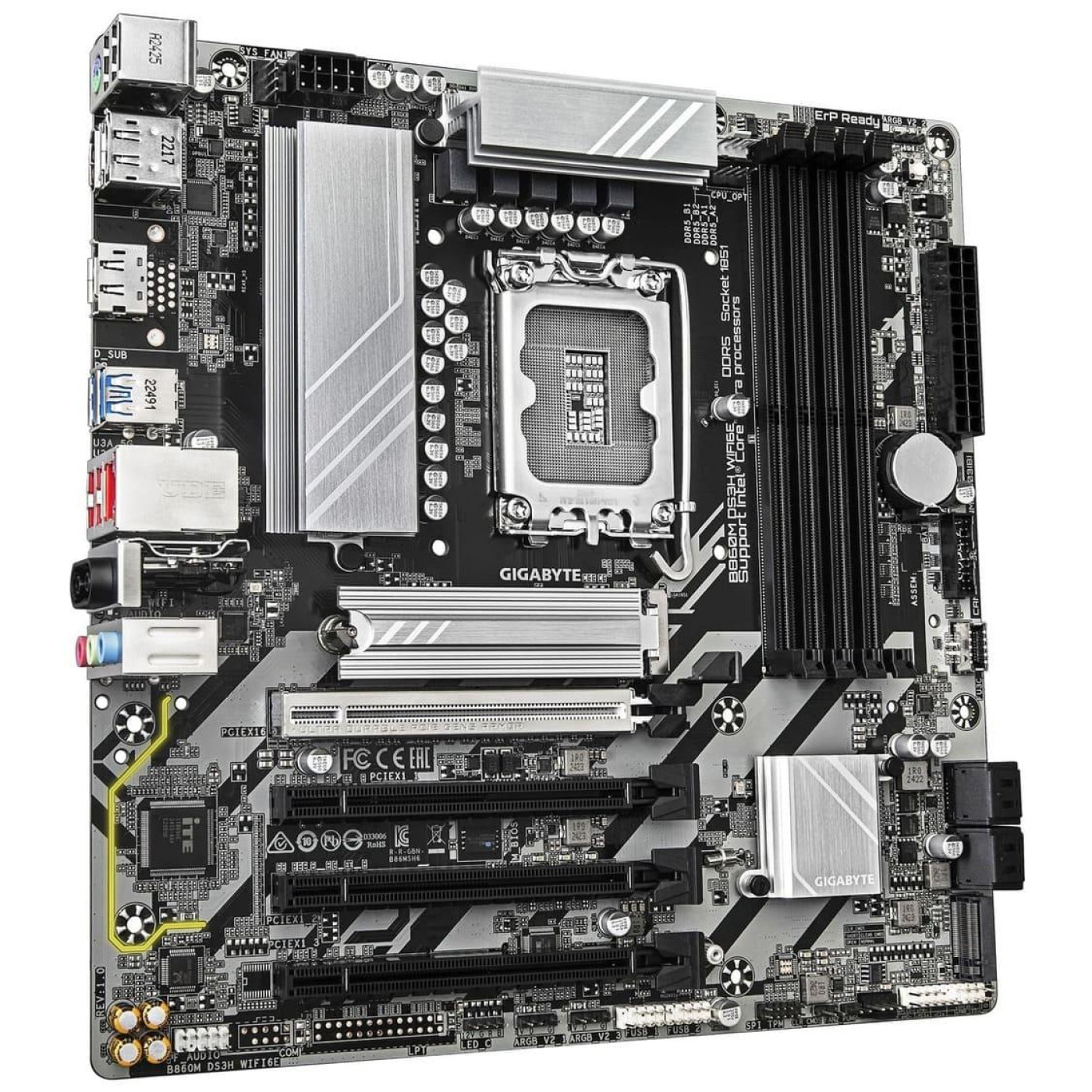 Материнська плата Gigabyte B860M DS3H WIFI6E (B860M DS3H WIFI6E) (Socket 1851, Intel B860, Micro-ATX)