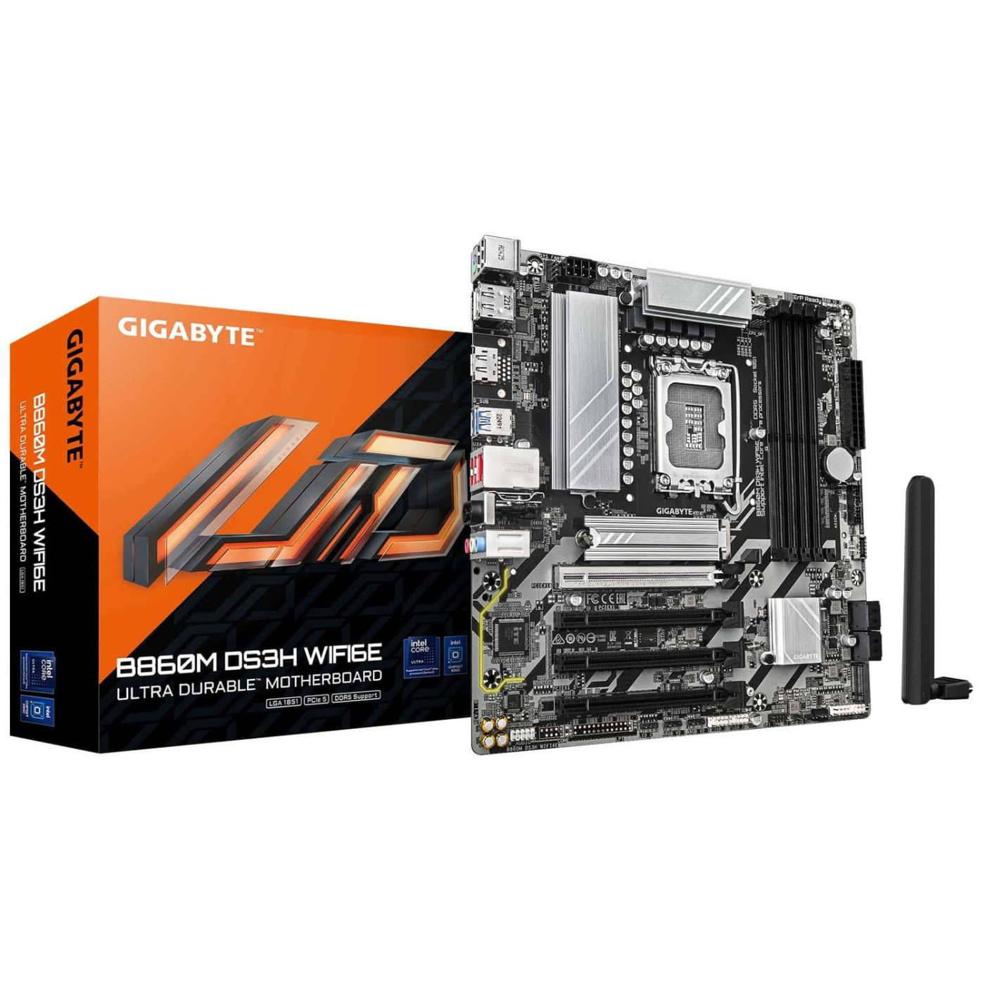 Материнська плата Gigabyte B860M DS3H WIFI6E (B860M DS3H WIFI6E) (Socket 1851, Intel B860, Micro-ATX)