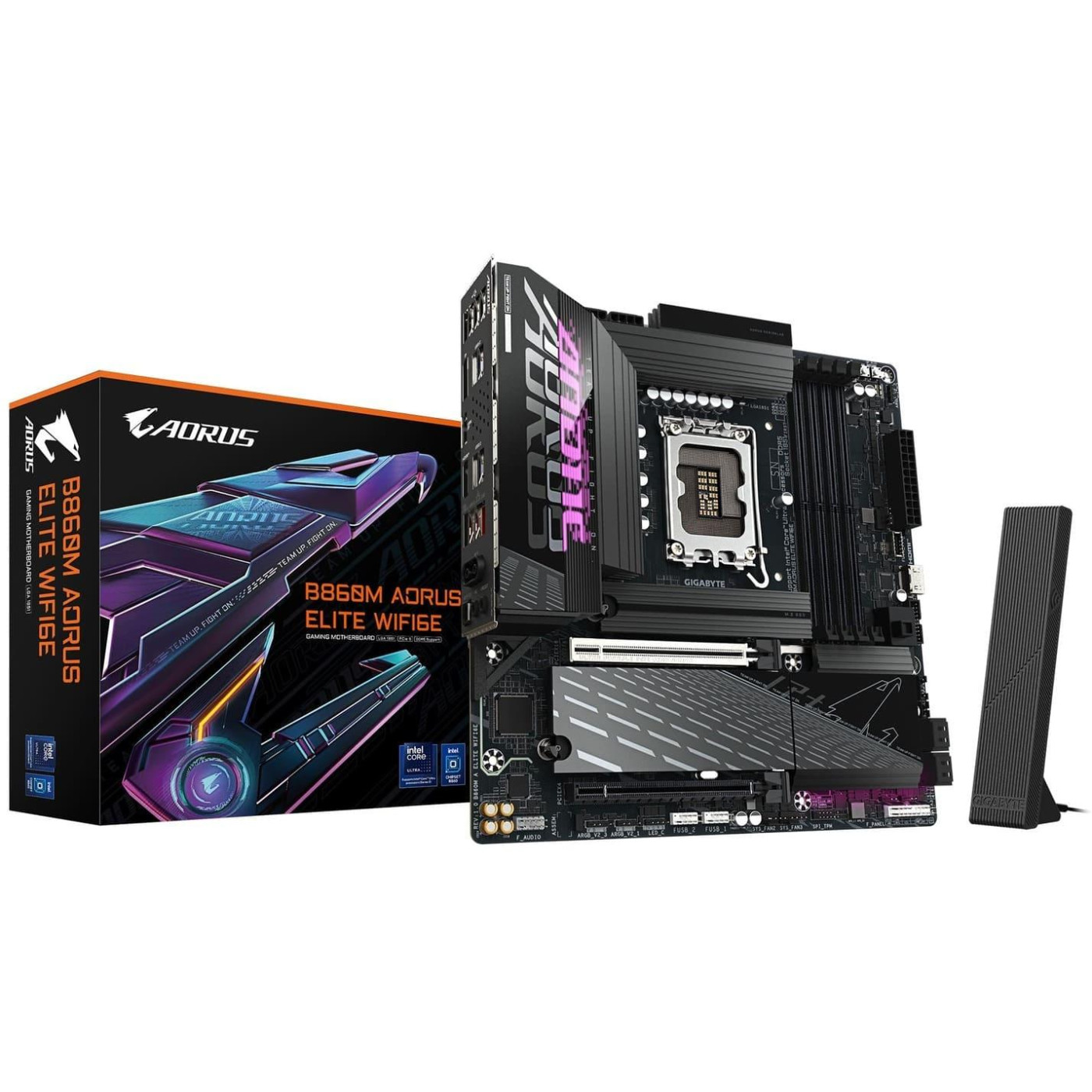 Материнська плата Gigabyte B860M AORUS ELITE WIFI6E (B860M AORUS ELITE WIFI6E) (Socket 1851, Intel B860, Micro-ATX)