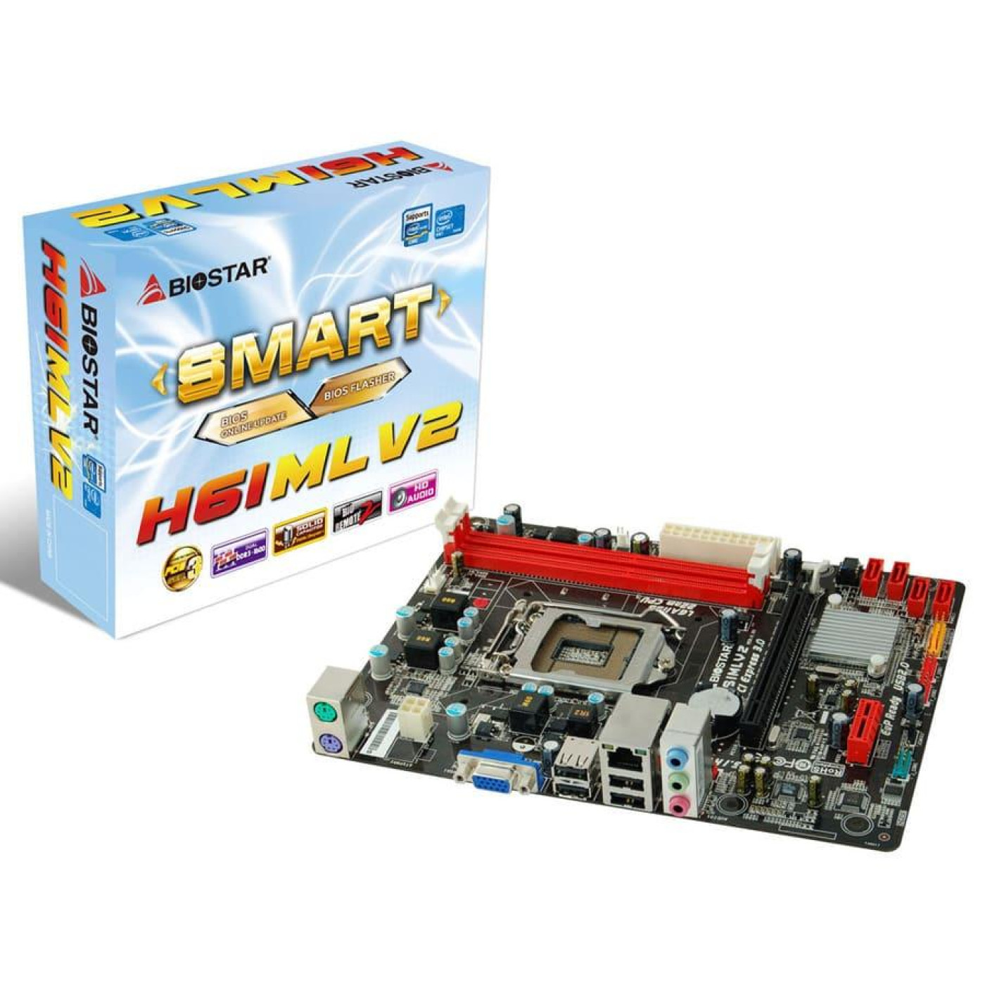 Материнська плата Biostar H61ML V2 ( (Socket 1155, Intel H61, Micro-ATX) Б/в