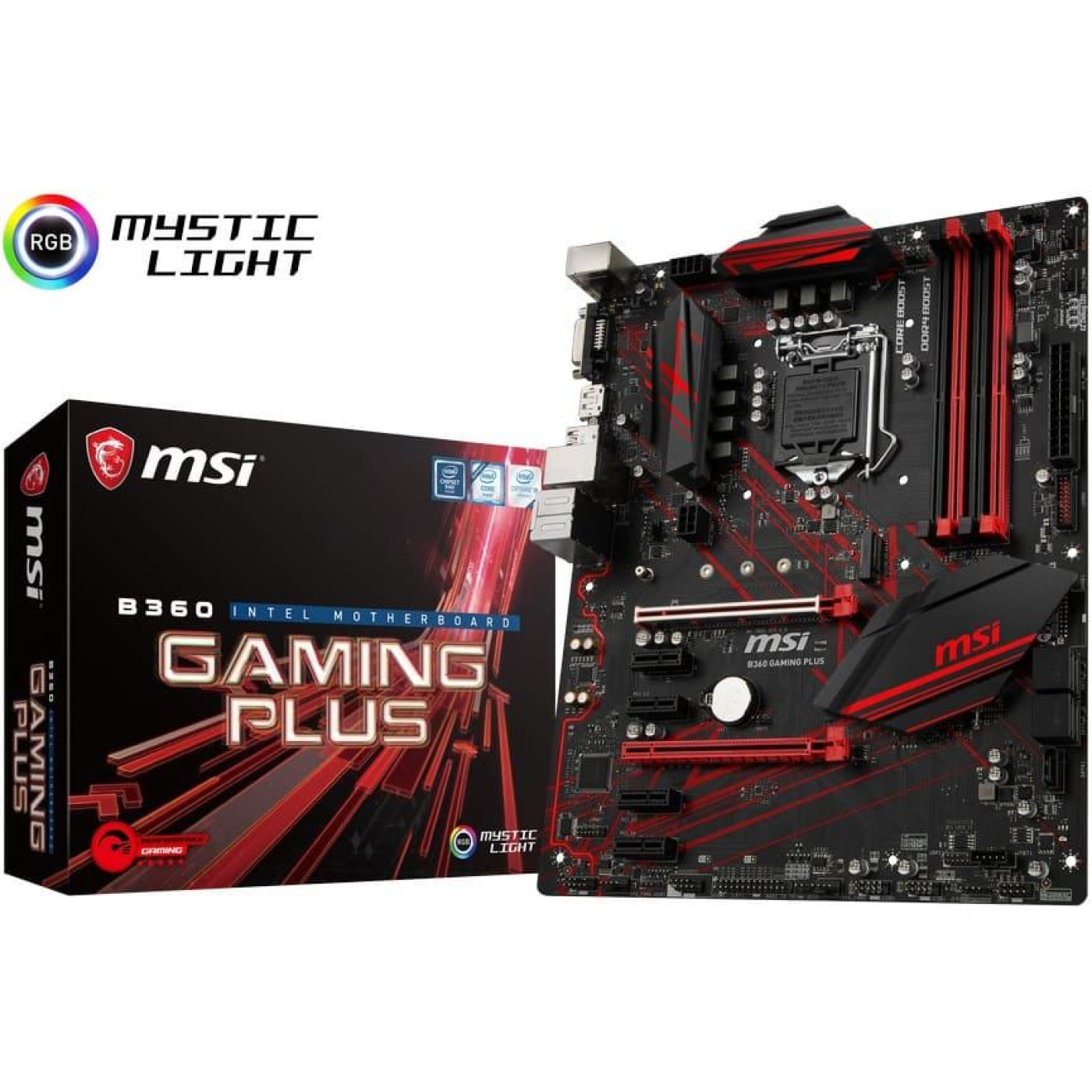 Материнская плата MSI B360 Gaming Plus (B360 Gaming Plus) (Socket 1151 v2, Intel B360, ATX) Б/у