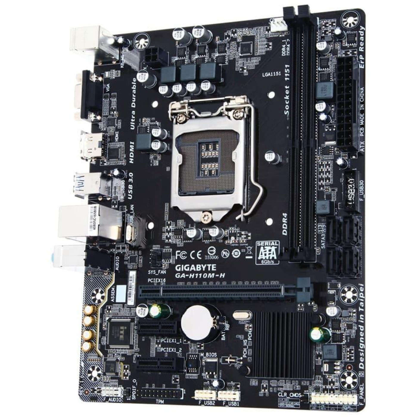 Материнская плата Gigabyte GA-H110M-H (GA-H110M-H) (Socket 1151, Intel H110, Micro-ATX) Б/у