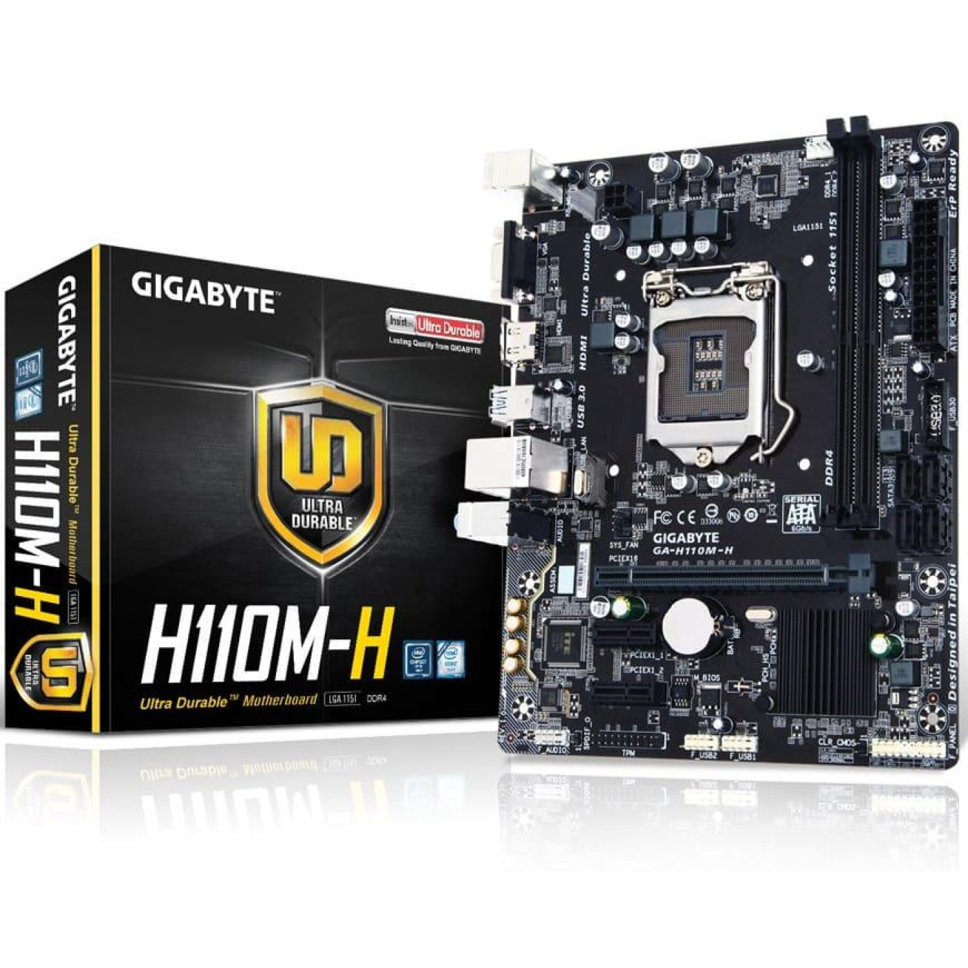 Материнская плата Gigabyte GA-H110M-H (GA-H110M-H) (Socket 1151, Intel H110, Micro-ATX) Б/у